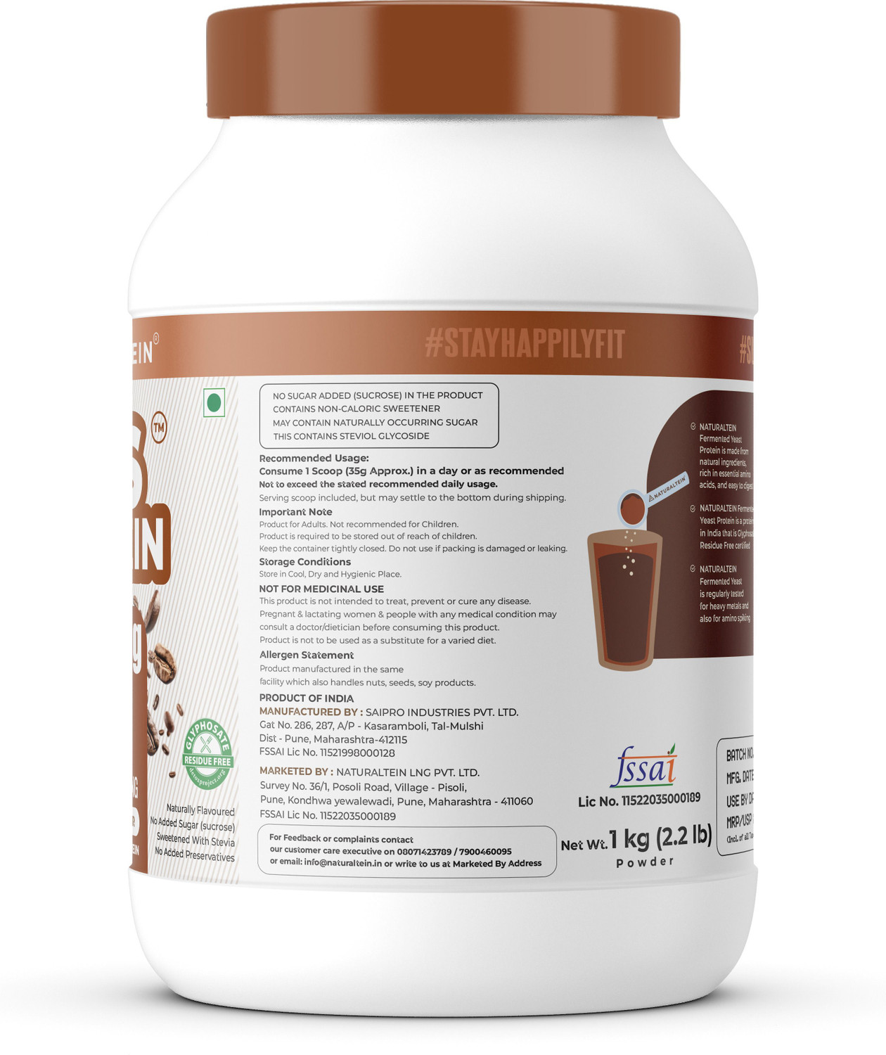 Image of NATURALTEIN Fermented Yeast Protein Powder | 25g Protein Per Scoop | Vegan Plant Protein Plant-Based Protein