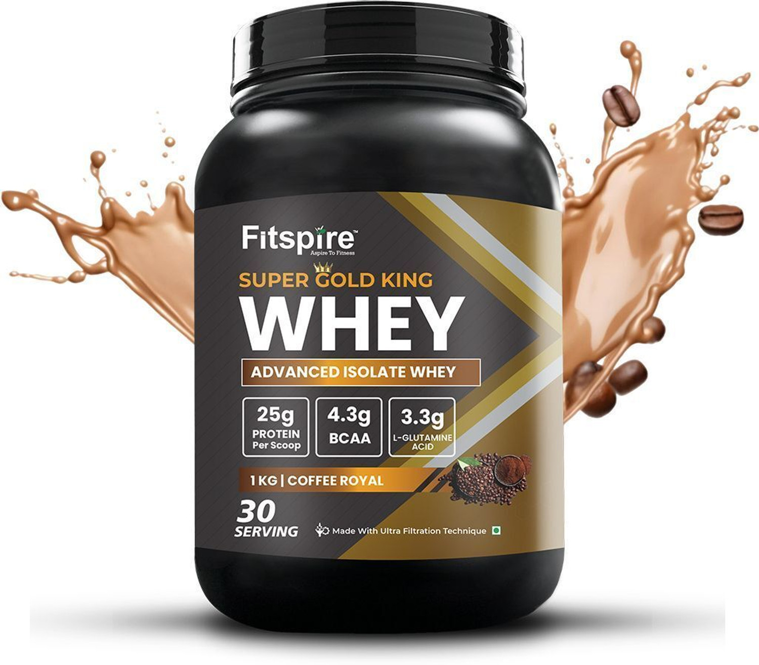 Image of Fitspire Super Gold King Whey Protein Powder- High Protein Blend- Lean Muscle Support Whey Protein