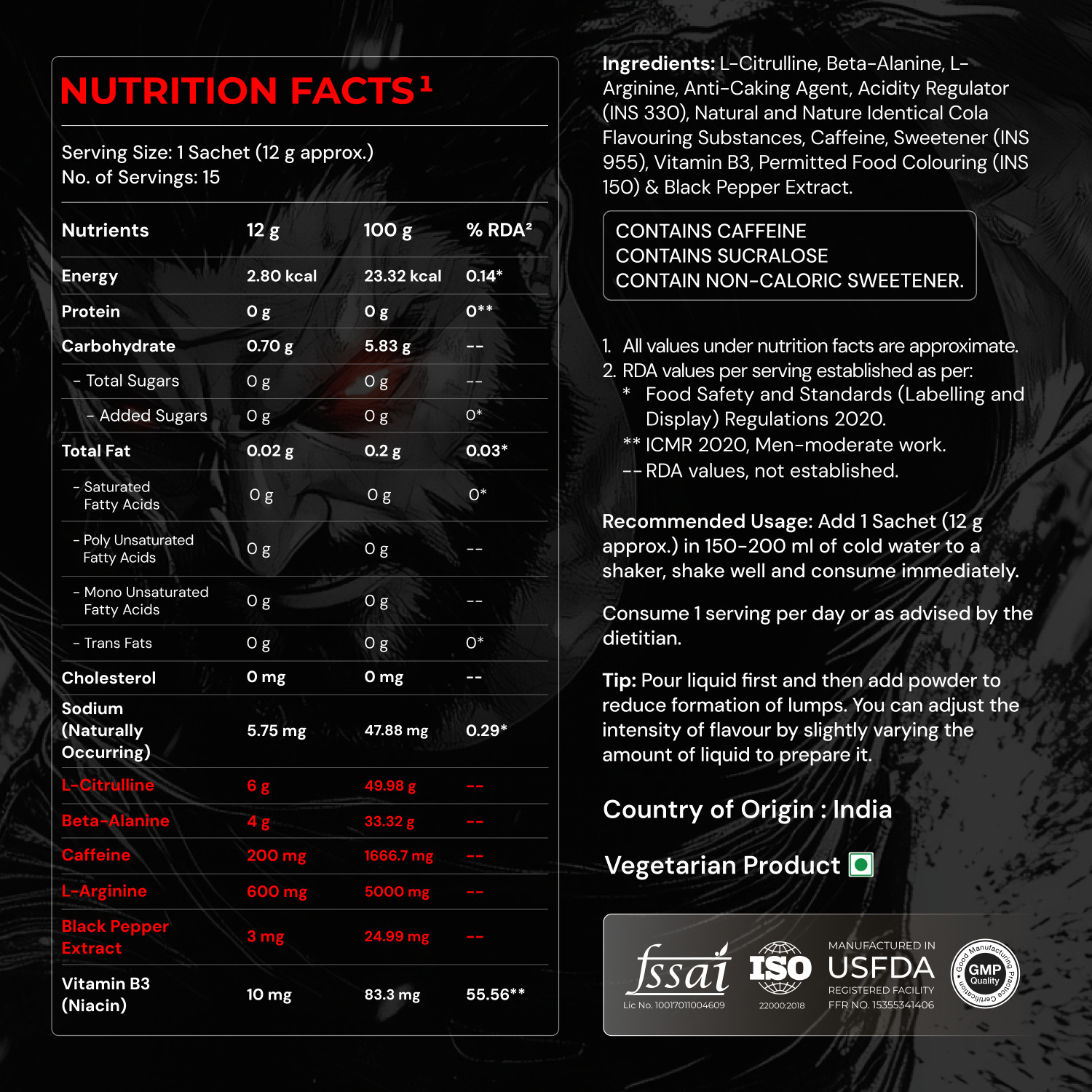 Image of Nutrabay RageX Pre-Workout | L-Citrulline, Beta-Alanine, Caffeine | 15 Sachets | Pre Workout