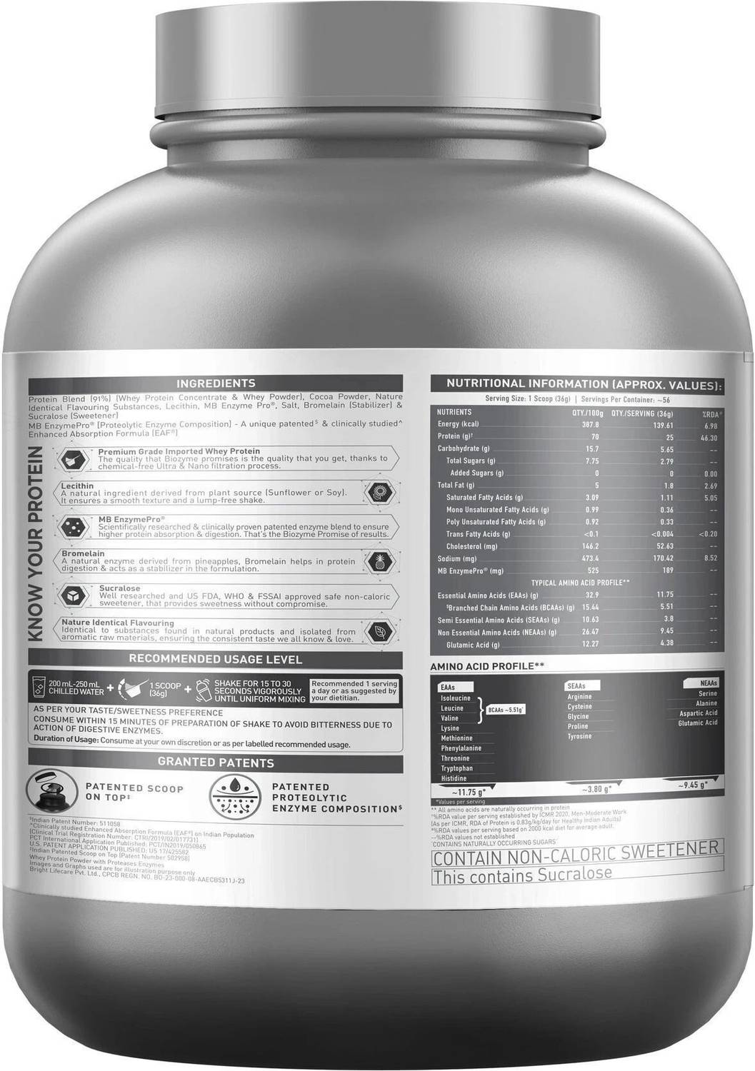 MUSCLEBLAZE Biozyme Performance Whey Protein, 25g - Image 5