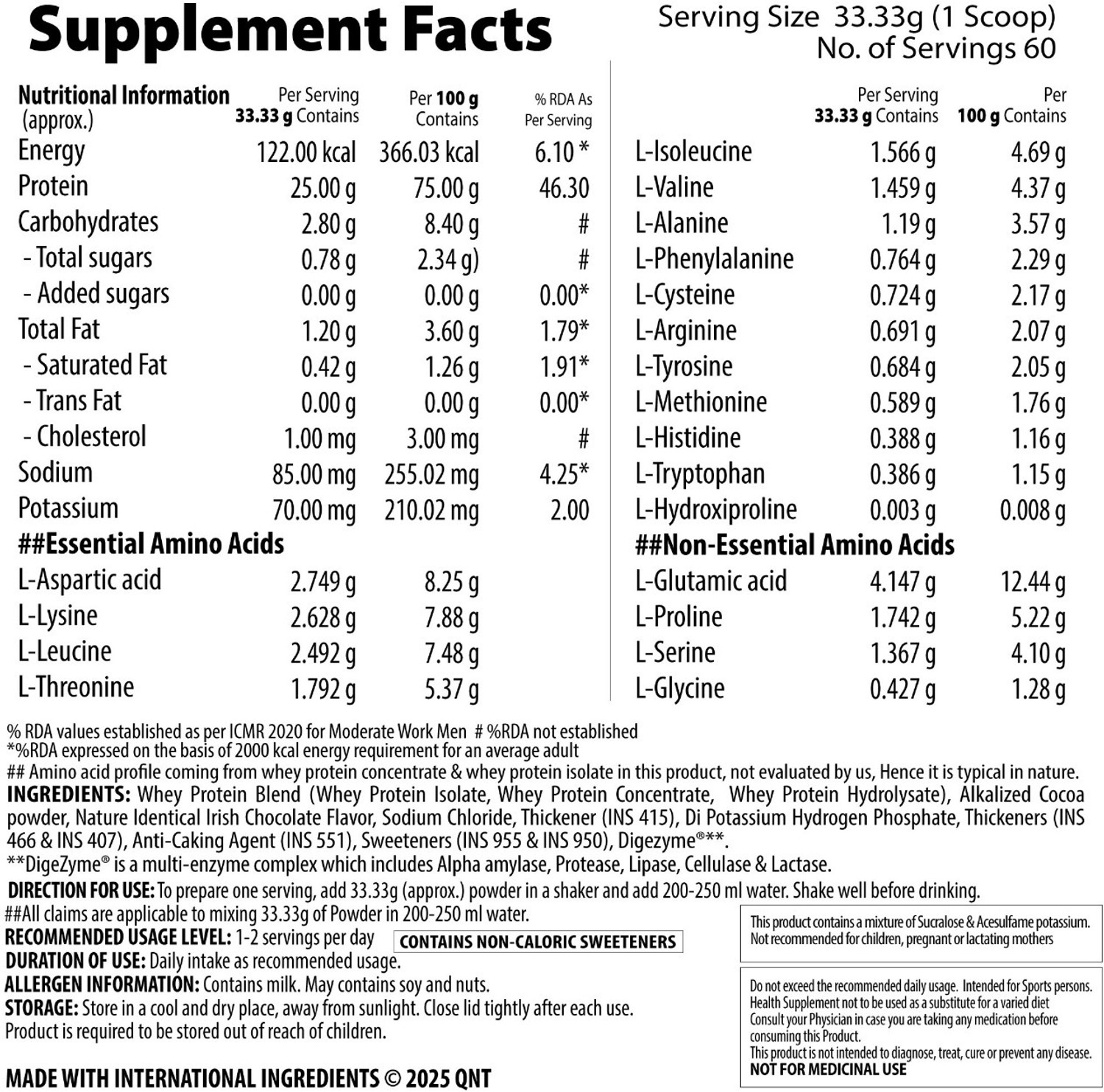 Image of QNT Prime Whey, 100% Whey Protein with whey Isolate Whey Protein