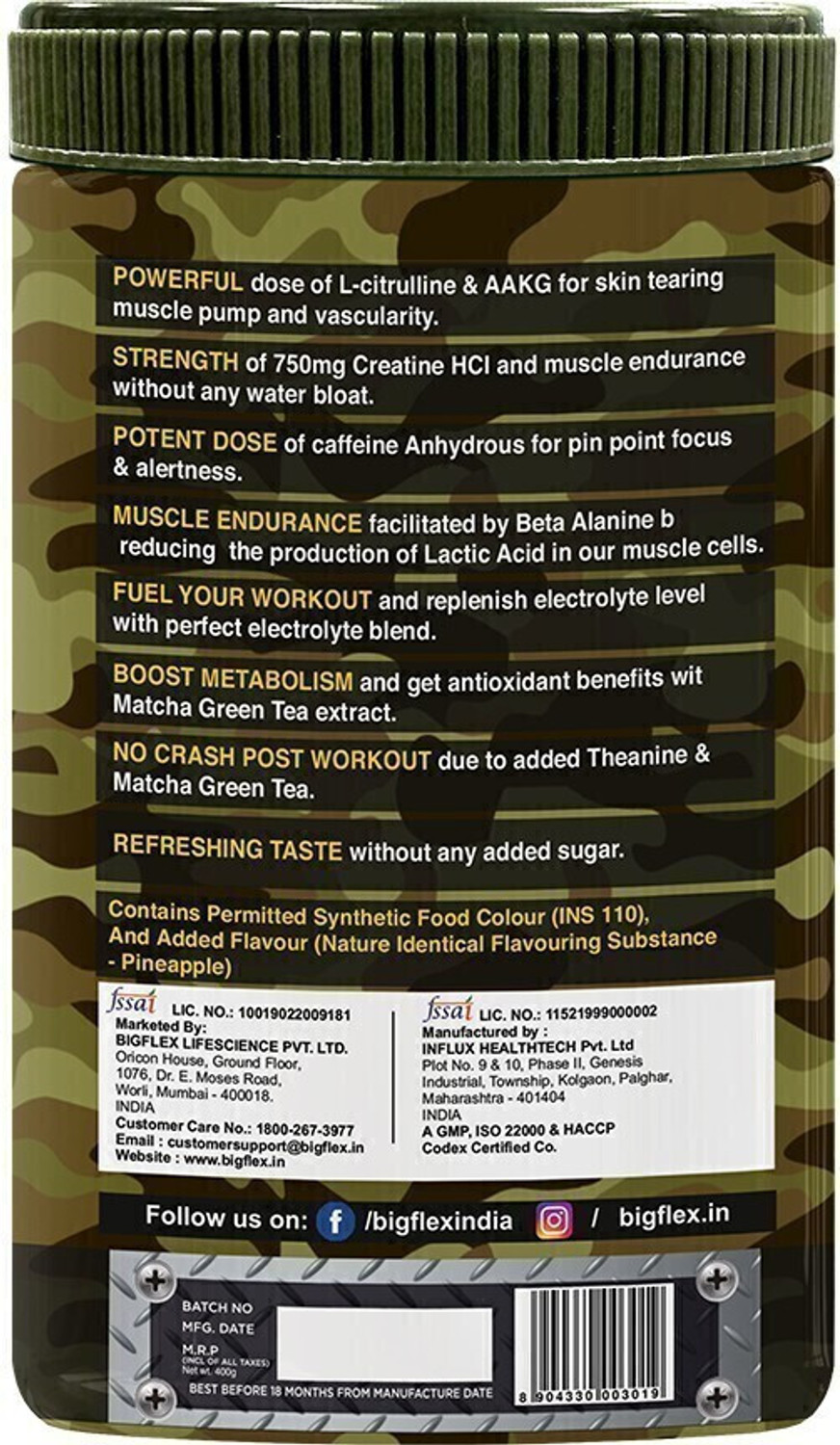 Image of Bigflex Nuke Pre-Workout Supplement Creatine