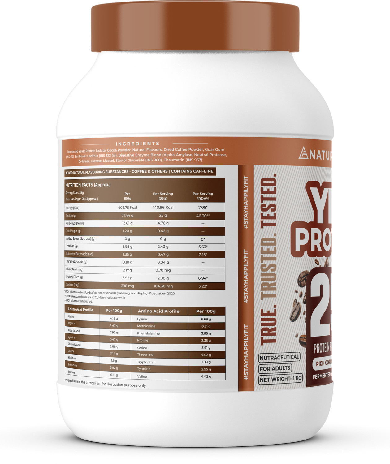 Image of NATURALTEIN Fermented Yeast Protein Powder | 25g Protein Per Scoop | Vegan Plant Protein Plant-Based Protein
