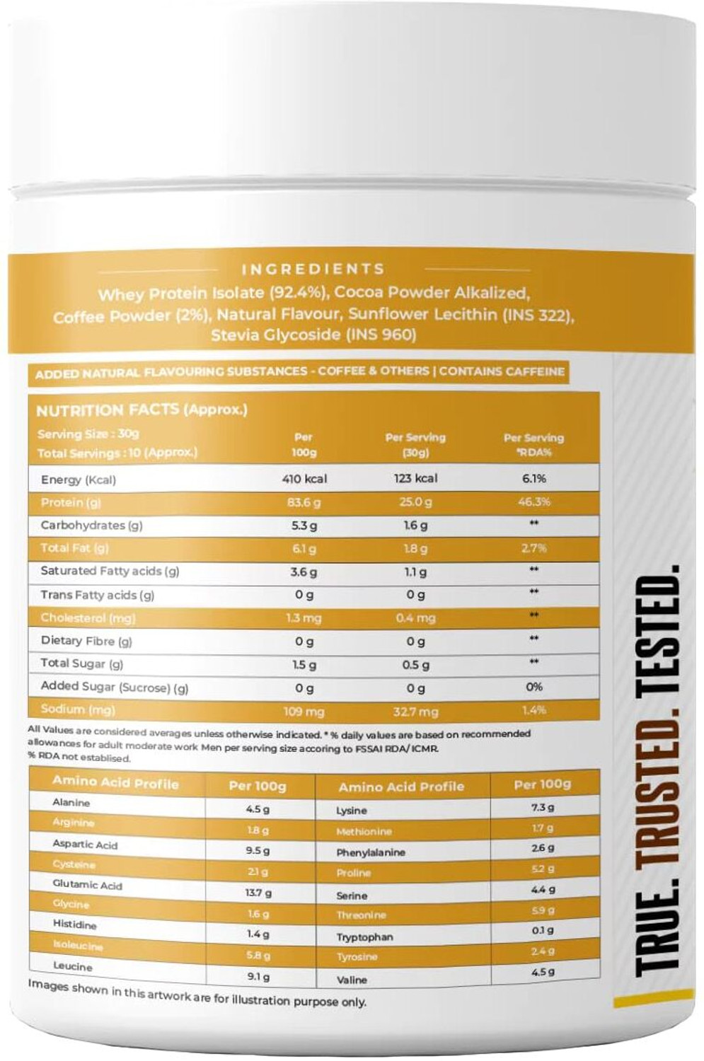 Image of NATURALTEIN Whey Protein Isolate Caffe Mocha Flavour|25 g Protein per Serving|No Added Sugar Whey Protein