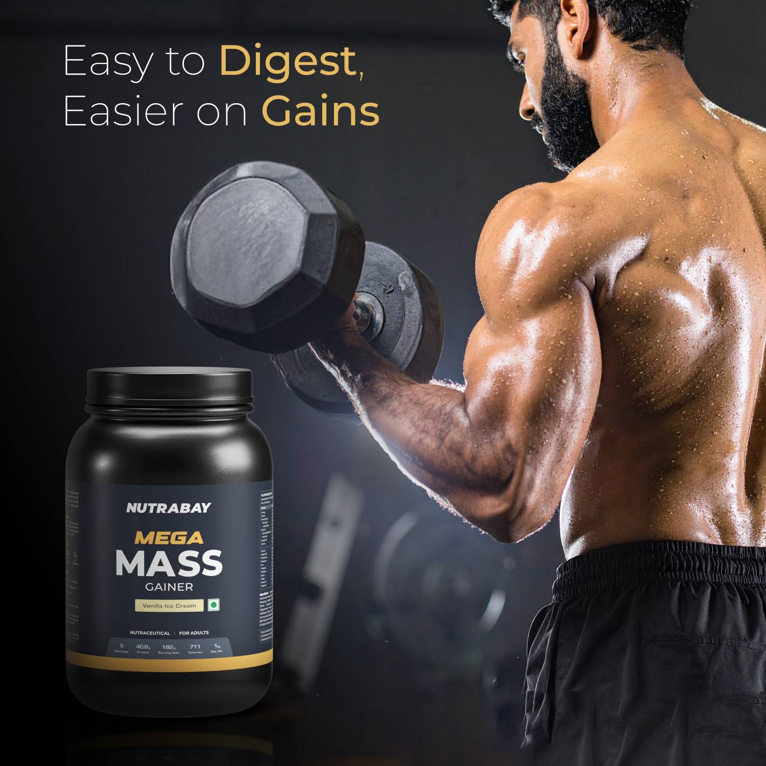 Nutrabay Gold Mega Mass Weight Gainer - Image 3