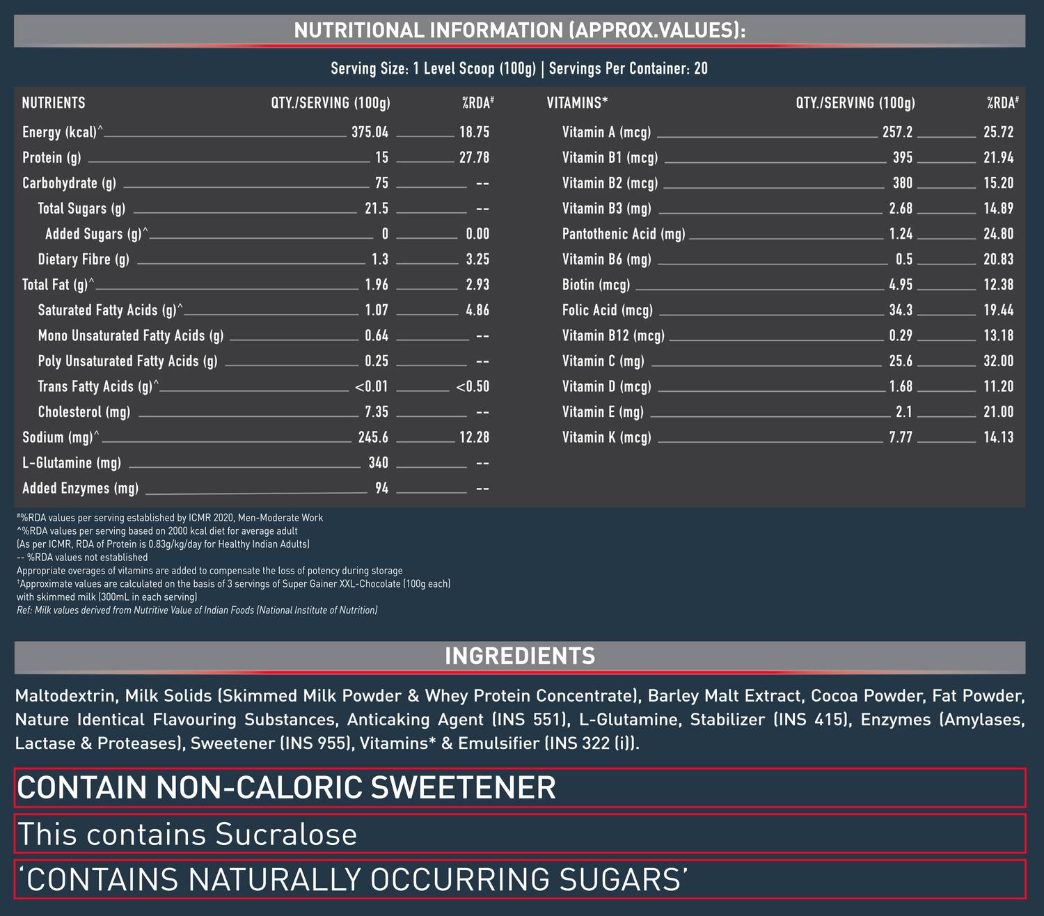 MUSCLEBLAZE Super XXL 2 kg Weight Gainer - Image 2