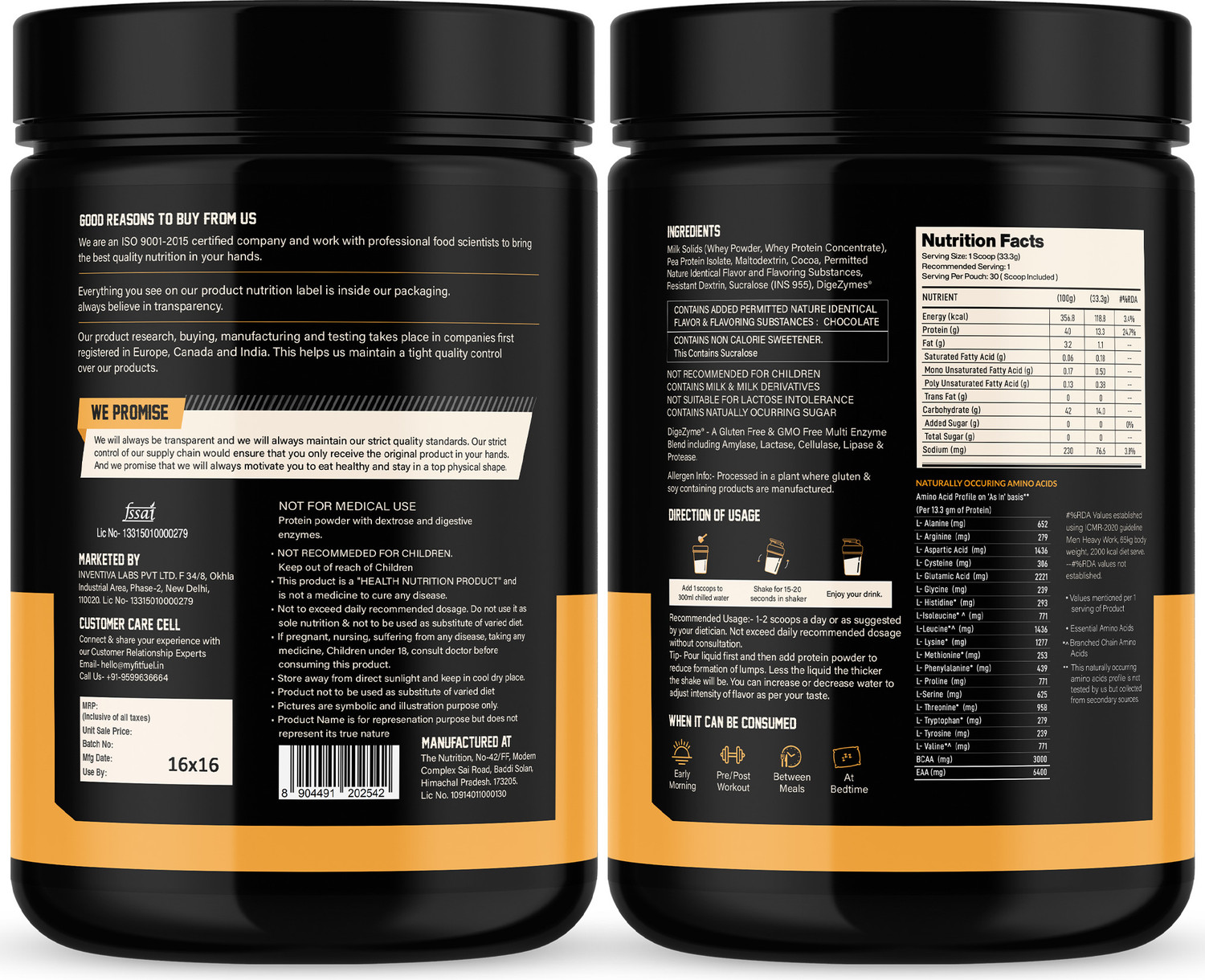 Image of MyFitFuel Advance Beginner's Protein- 1 Kg (2.2 lbs) Double Chocolate Protein Blends