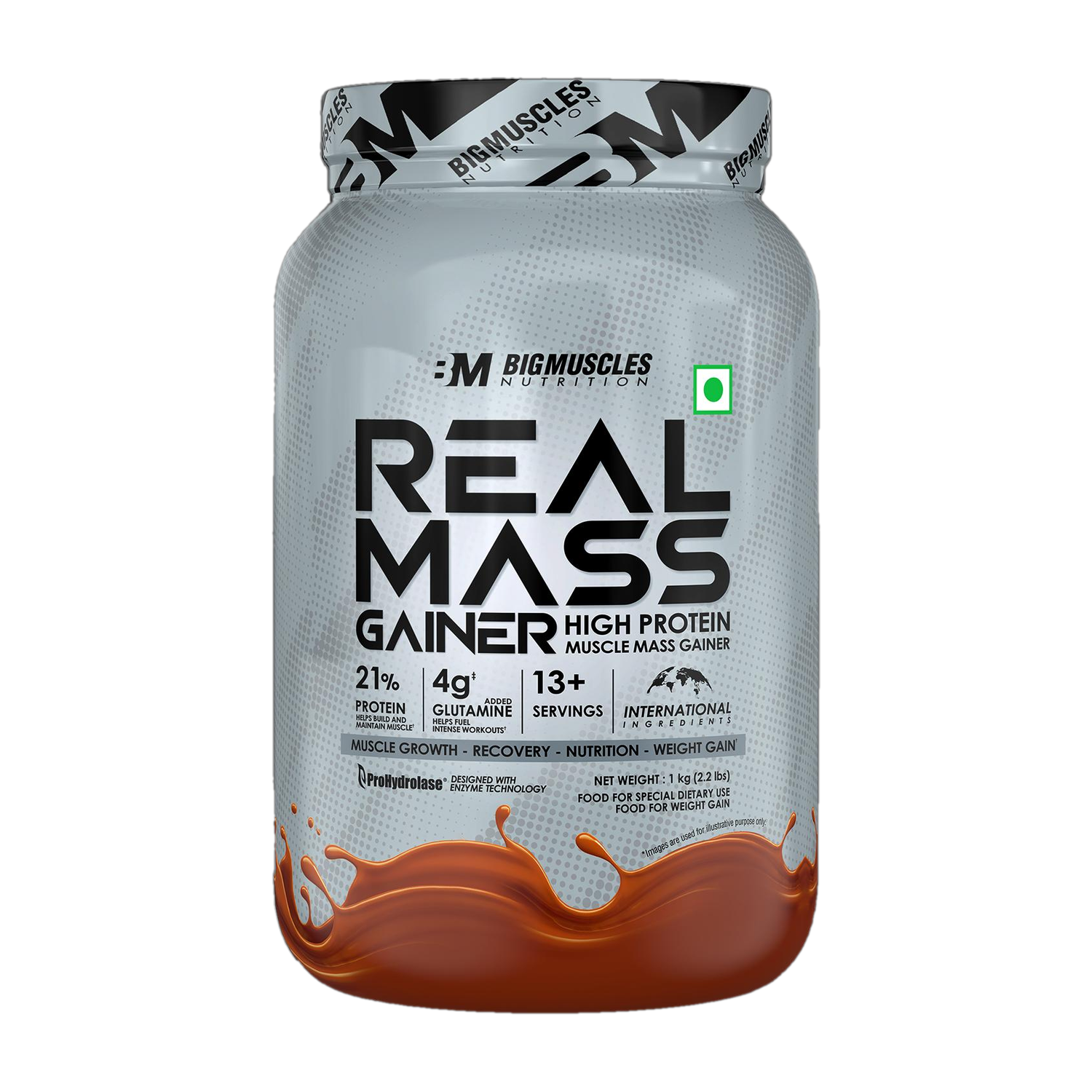 BIGMUSCLES Real Weight Gainers/Mass Gainers 1 kg - Image 1