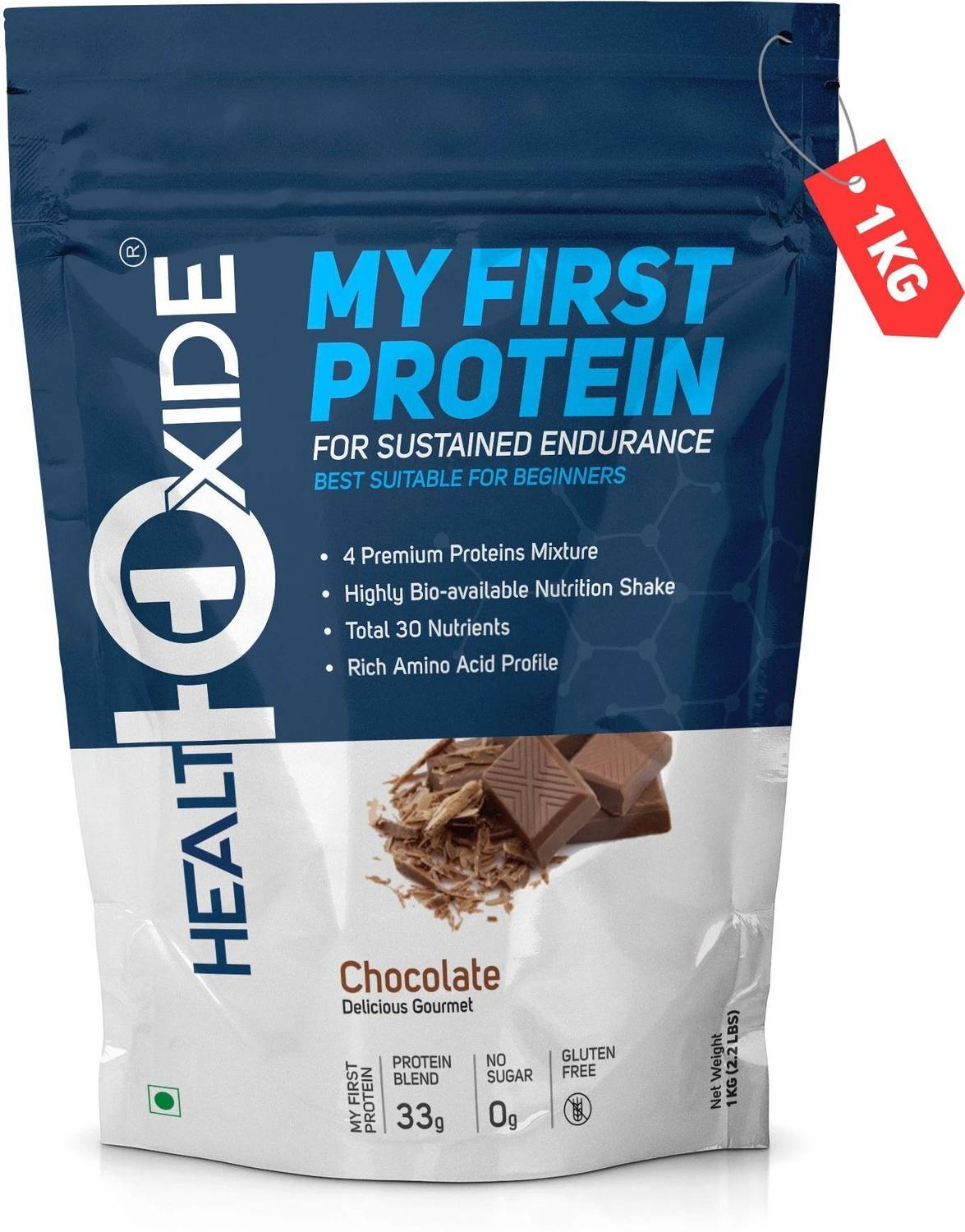 HEALTHOXIDE My First Protein, Chocolate, 1 kg - Image 1