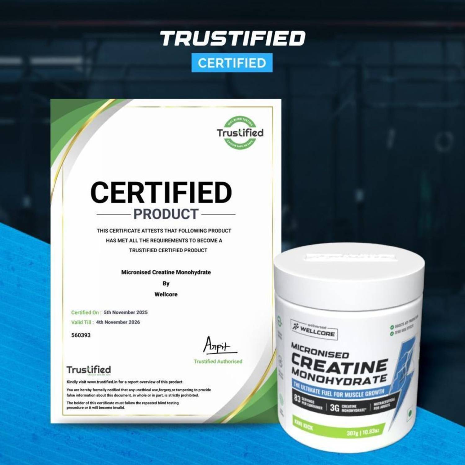 Wellcore Micronised Creatine Monohydrate + Steel Shaker - Image 5