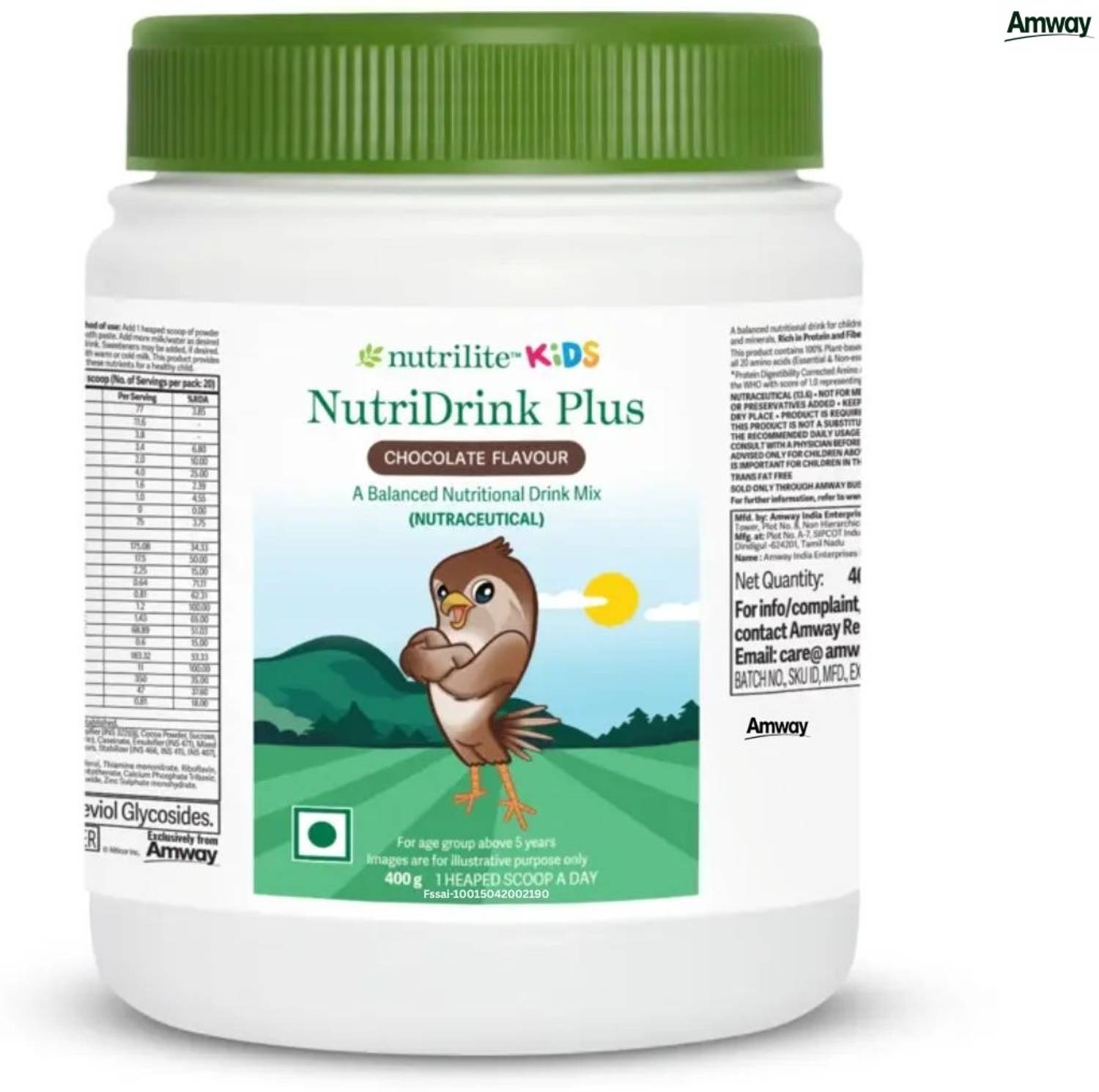Amway Nutrilite Kids NutriDrink Plus Chocolate Flavor Healthy Kids Protein Shake Plant-Based Protein
