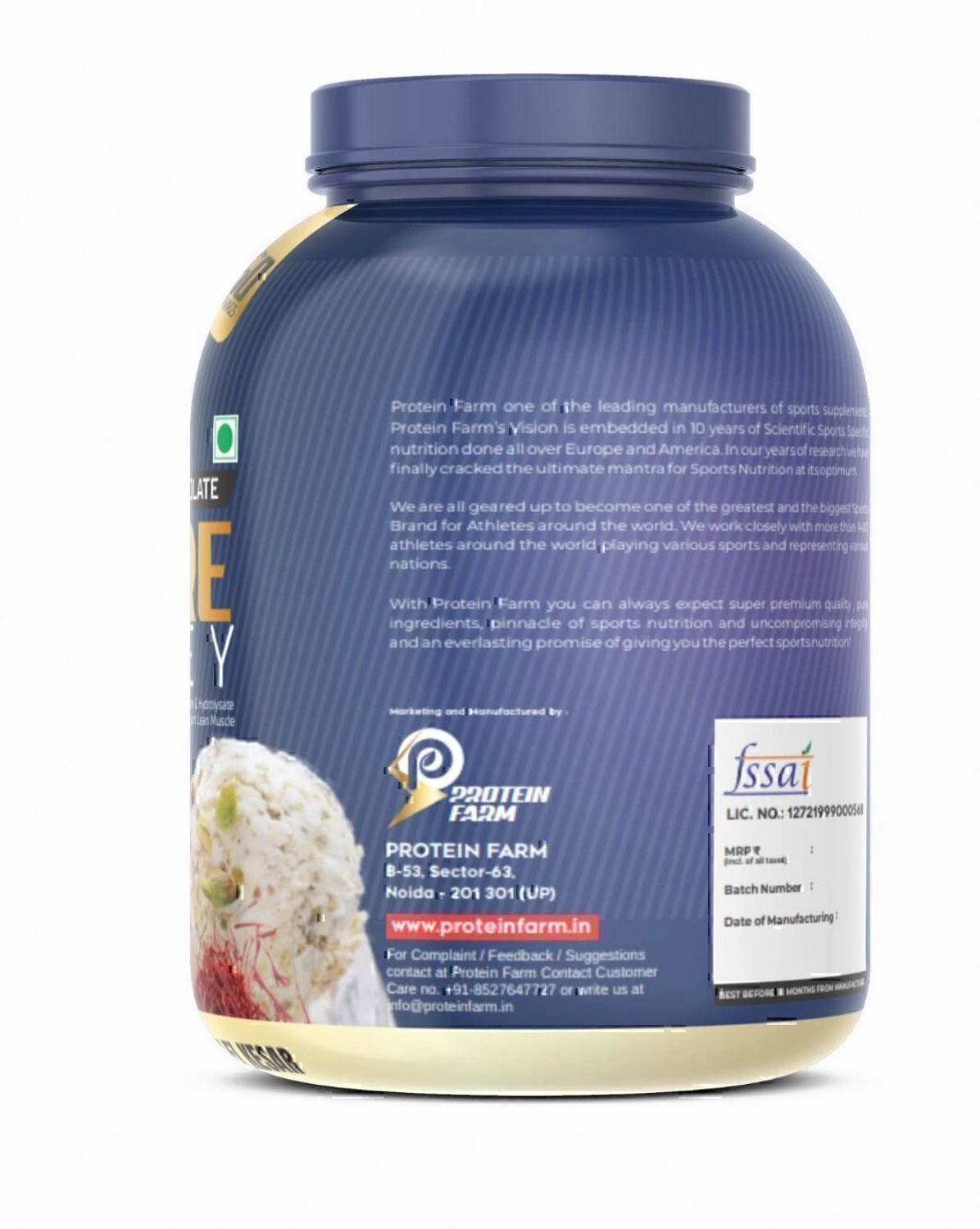 Image of PROTEINFARM PURE WHEY ISOALTE AND HYDROLYSED PROTEIN 2 KG ,0 CARBS LOW FAT FOR LEAN MUSCLE Whey Protein