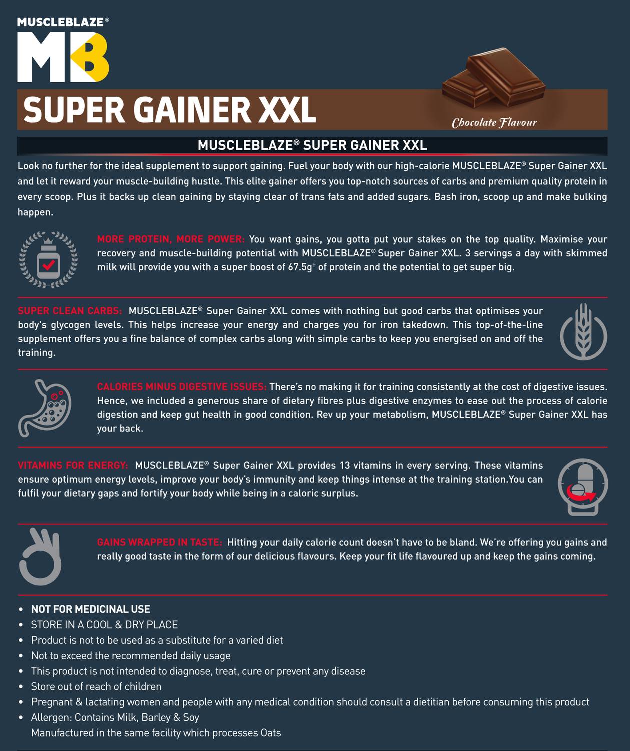 MUSCLEBLAZE Super XXL 2 kg Weight Gainer - Image 4