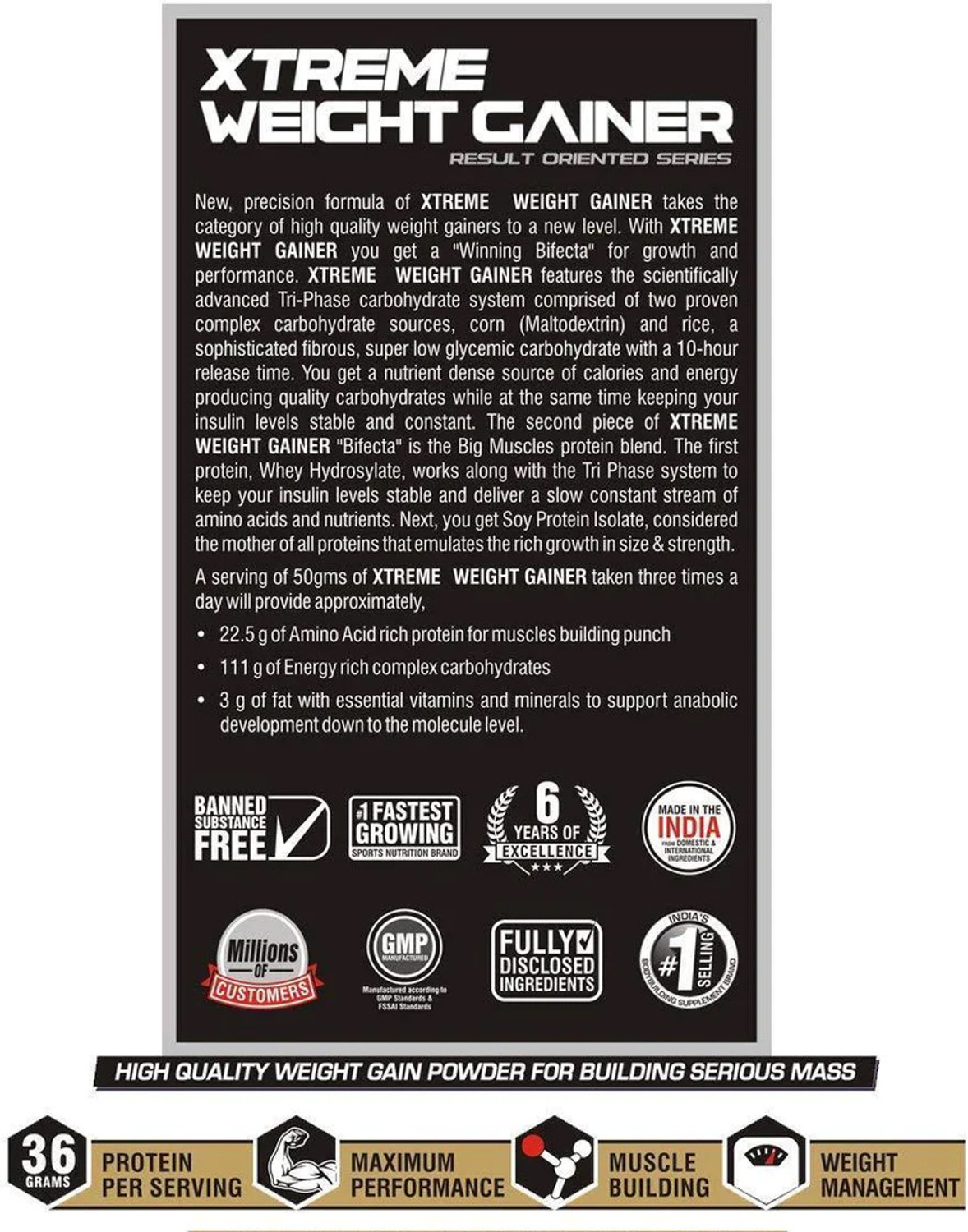 Image of BIGMUSCLES NUTRITION XTREME WEIGHT GAINER 2.2LBS / 1KG Weight Gainers /Mass Gainers