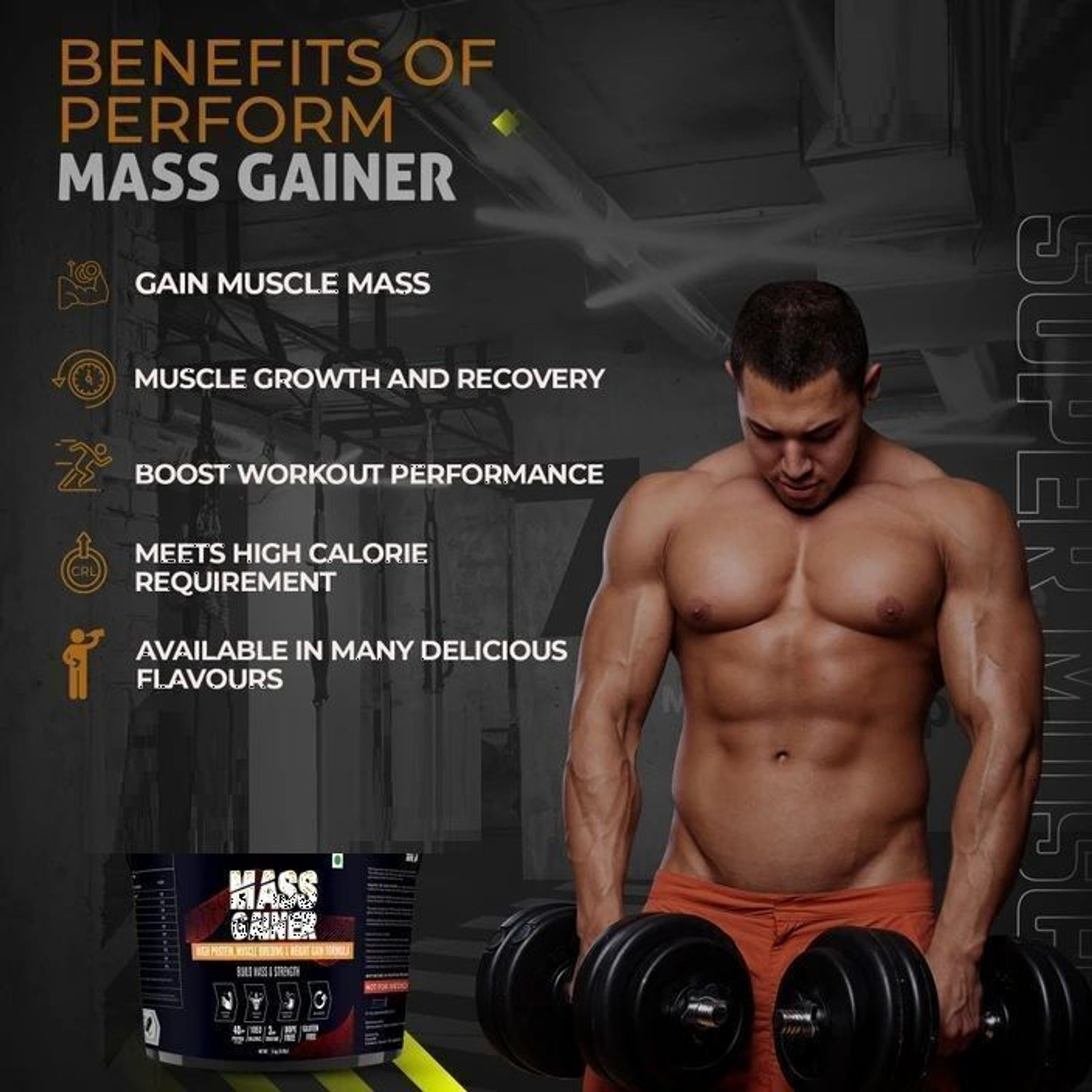 Image of OREALFIT High-Calorie Mass Gainer | Muscle Building & Weight Gain Supplement Weight Gainers /Mass Gainers