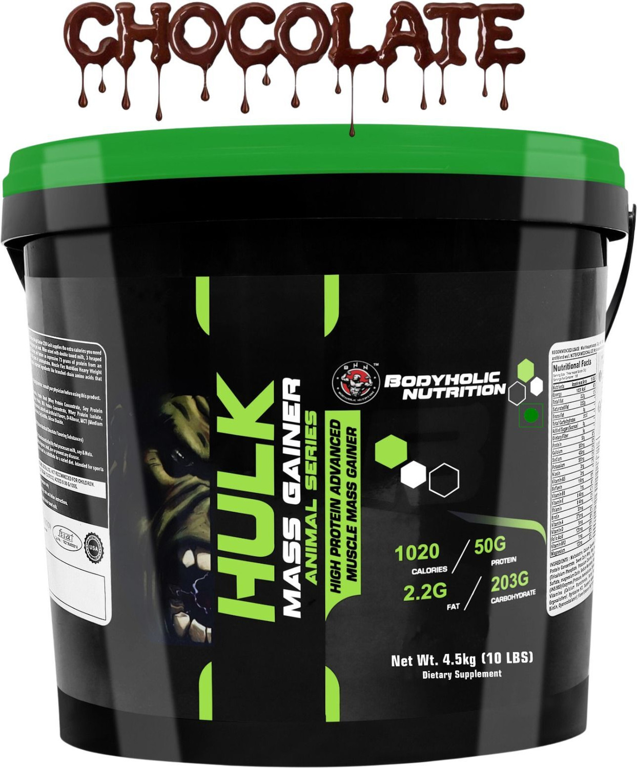 Image of BN BAGRI NUTRITION Nutrition Hulk Mass Gainer & Hulk Muscle Mass Gainer (11lbs) Weight Gainers /Mass Gainers
