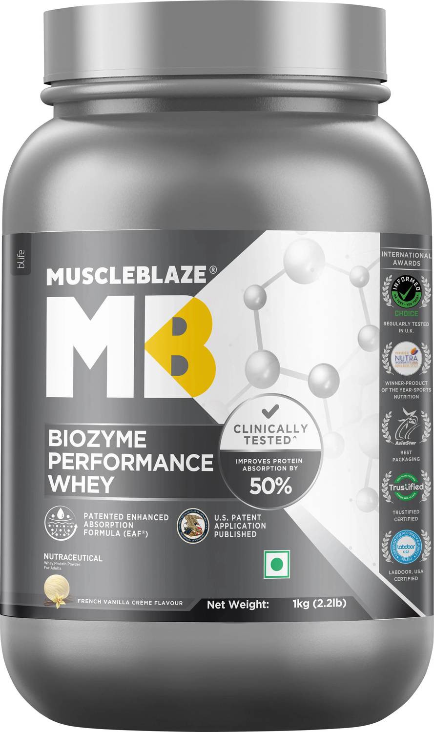 MUSCLEBLAZE Biozyme Performance Whey Protein Powder, 25g - Image 1