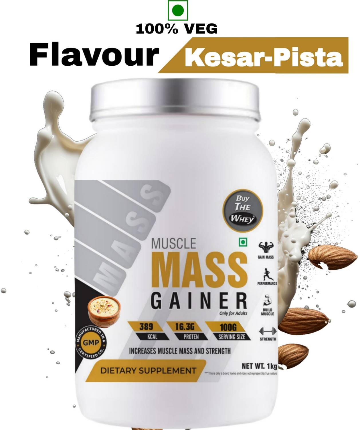 BUY THE WHEY Muscle Mass Gainer / Weight Gainer | 100% Genuine | For Adults Weight Gainers/Mass Gainers