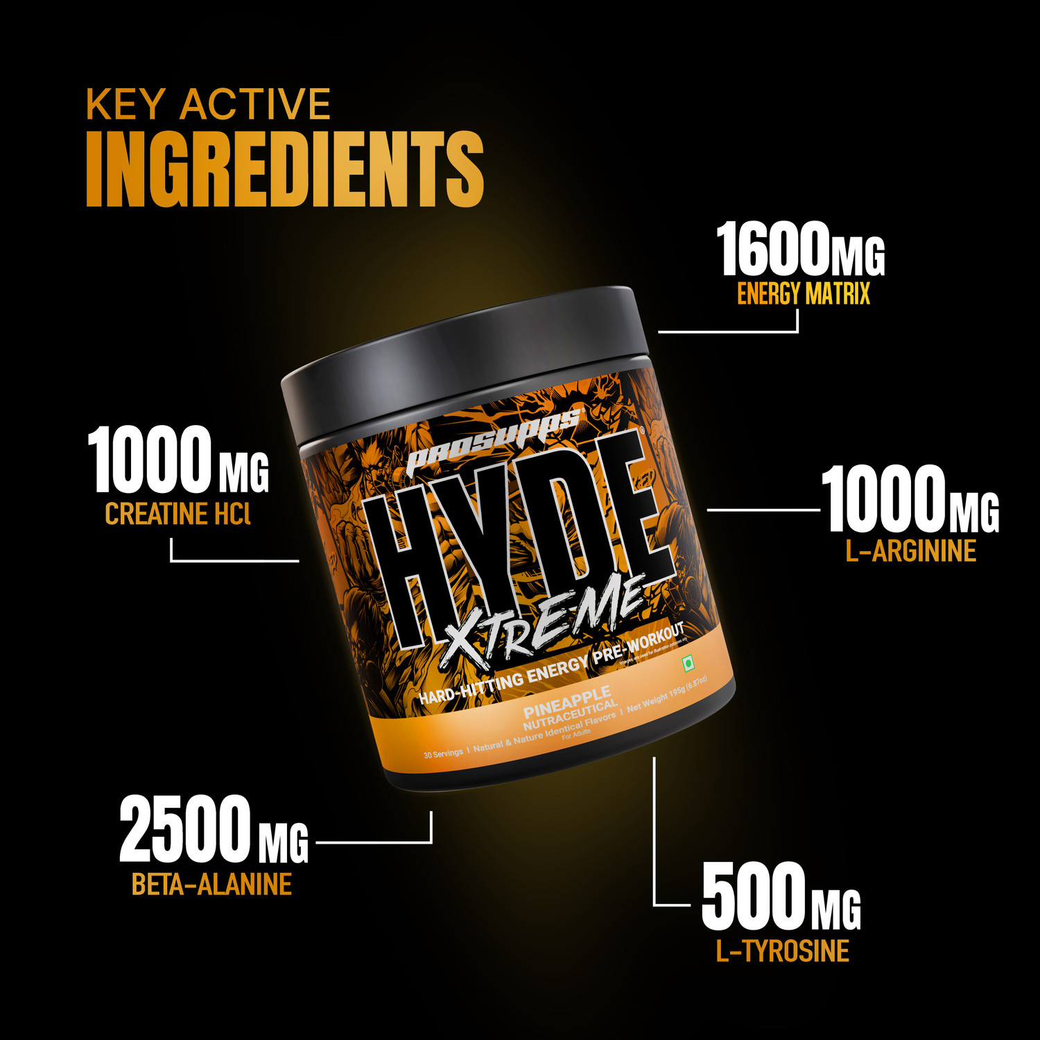 Image of PROSUPPS Hyde Xtreme 30 servings Pre Workout