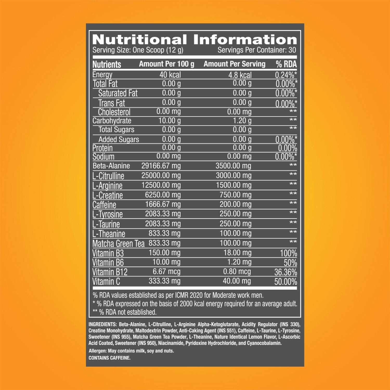 GNC Pro Performance 360g Blood Orange Pre Workout - Image 2