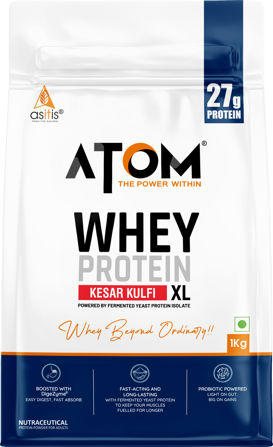 Image of AS-IT-IS Nutrition ATOM Whey Protein XL with Yeast Protein - Supports Recovery & Strength Whey Protein