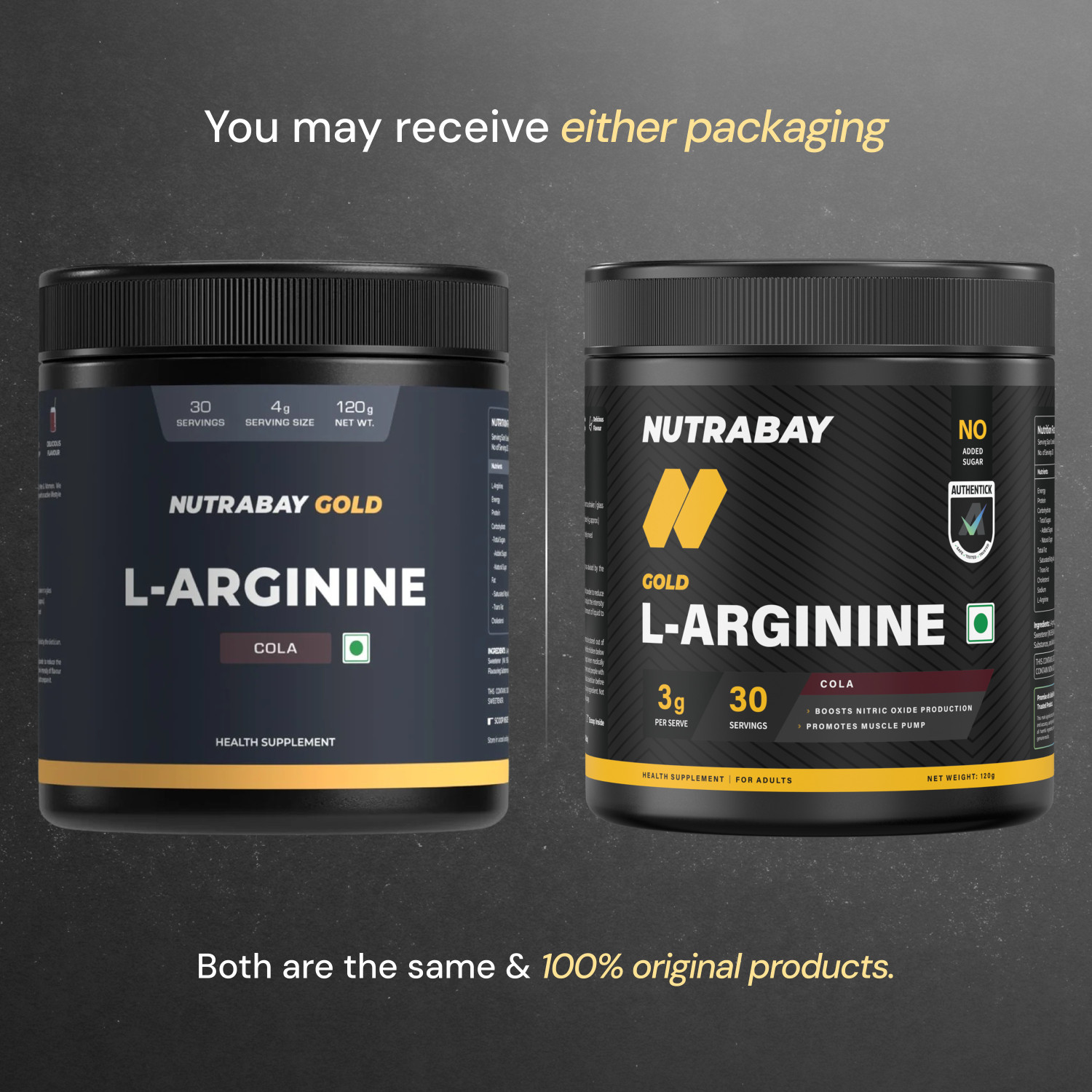 Image of Nutrabay Gold L-Arginine Supplement Powder, Amino Acid for Endurance & Muscle Building, Pre Workout