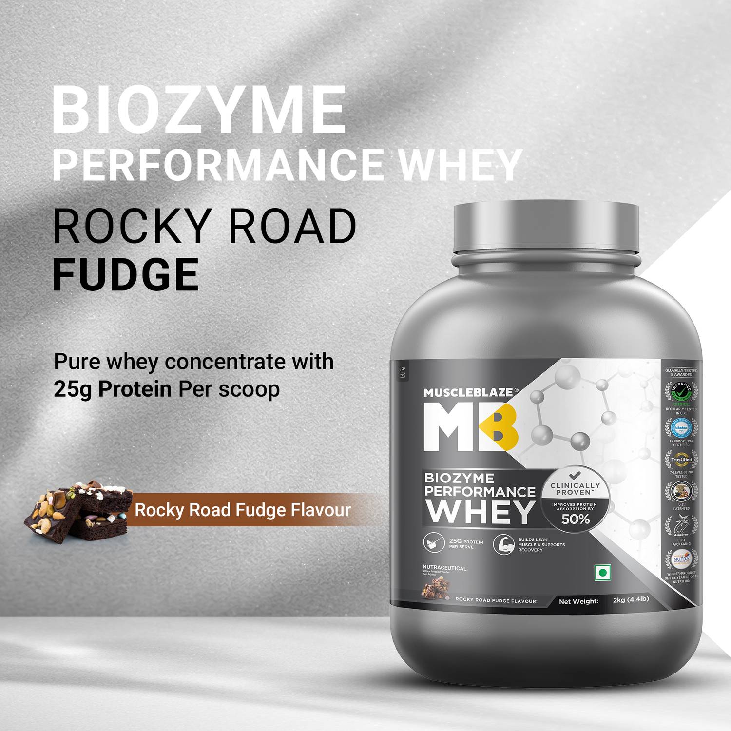 MUSCLEBLAZE Biozyme Performance Whey Protein Powder 25g - Image 2