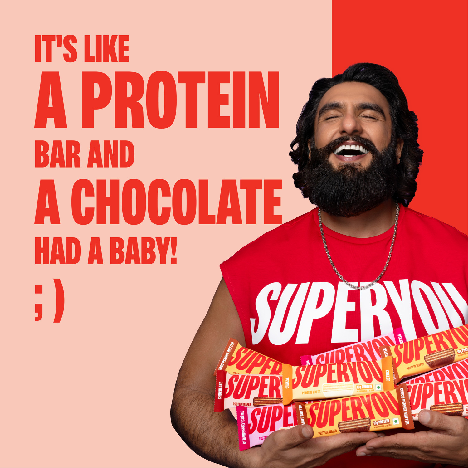 Image of SUPERYOU 10g Protein, 3g Fiber, No Added Sugar|Yeast Fermented Protein|Energy Bars Protein Bars