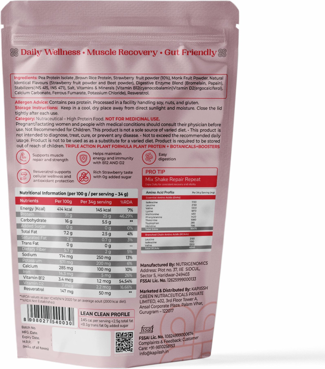 Image of Kapiissh 100% Natural Plant Based Protein Powder | Plant-Based Protein