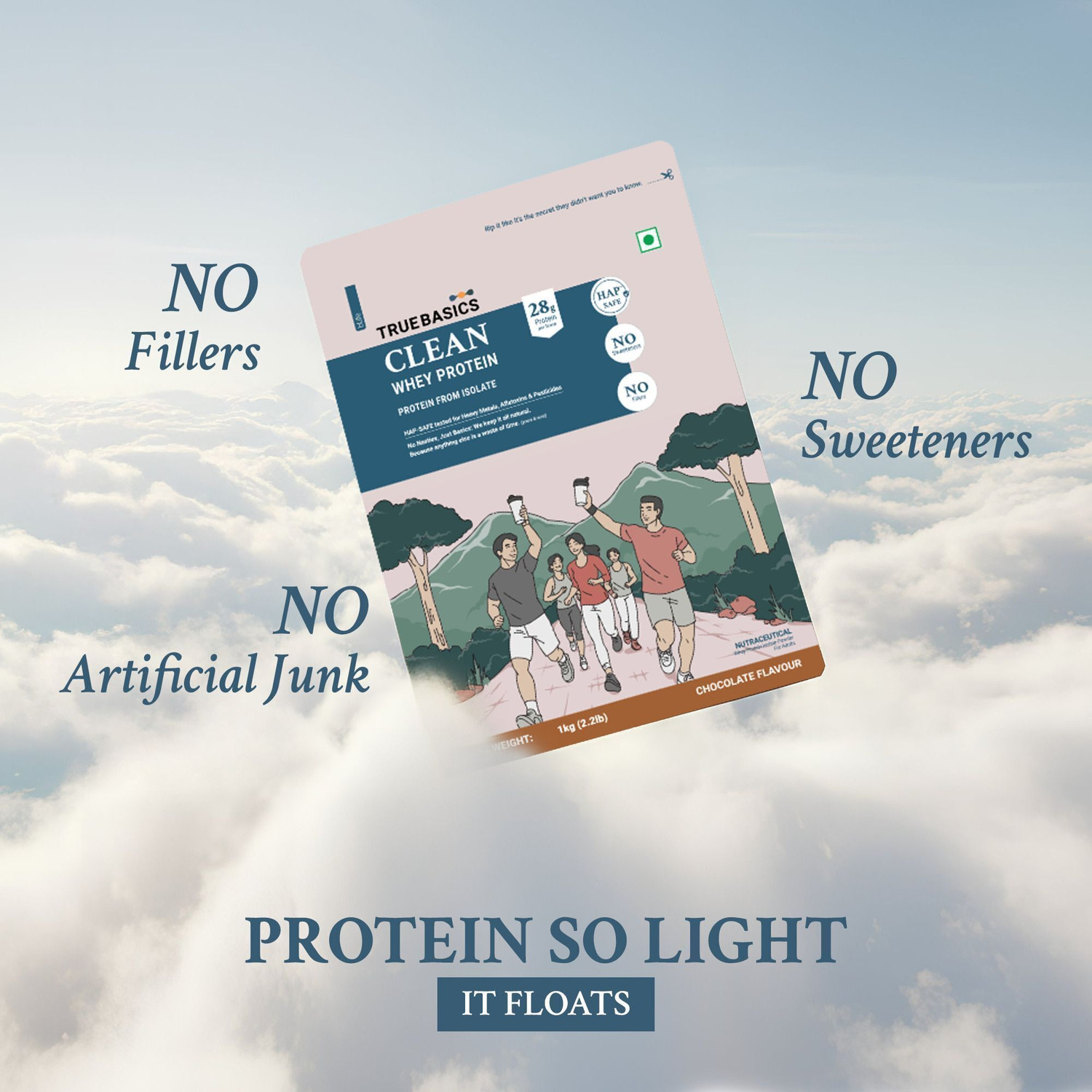 Image of TrueBasics Clean Whey 100% Protein Isolate Powder | 28g Protein per Scoop Whey Protein