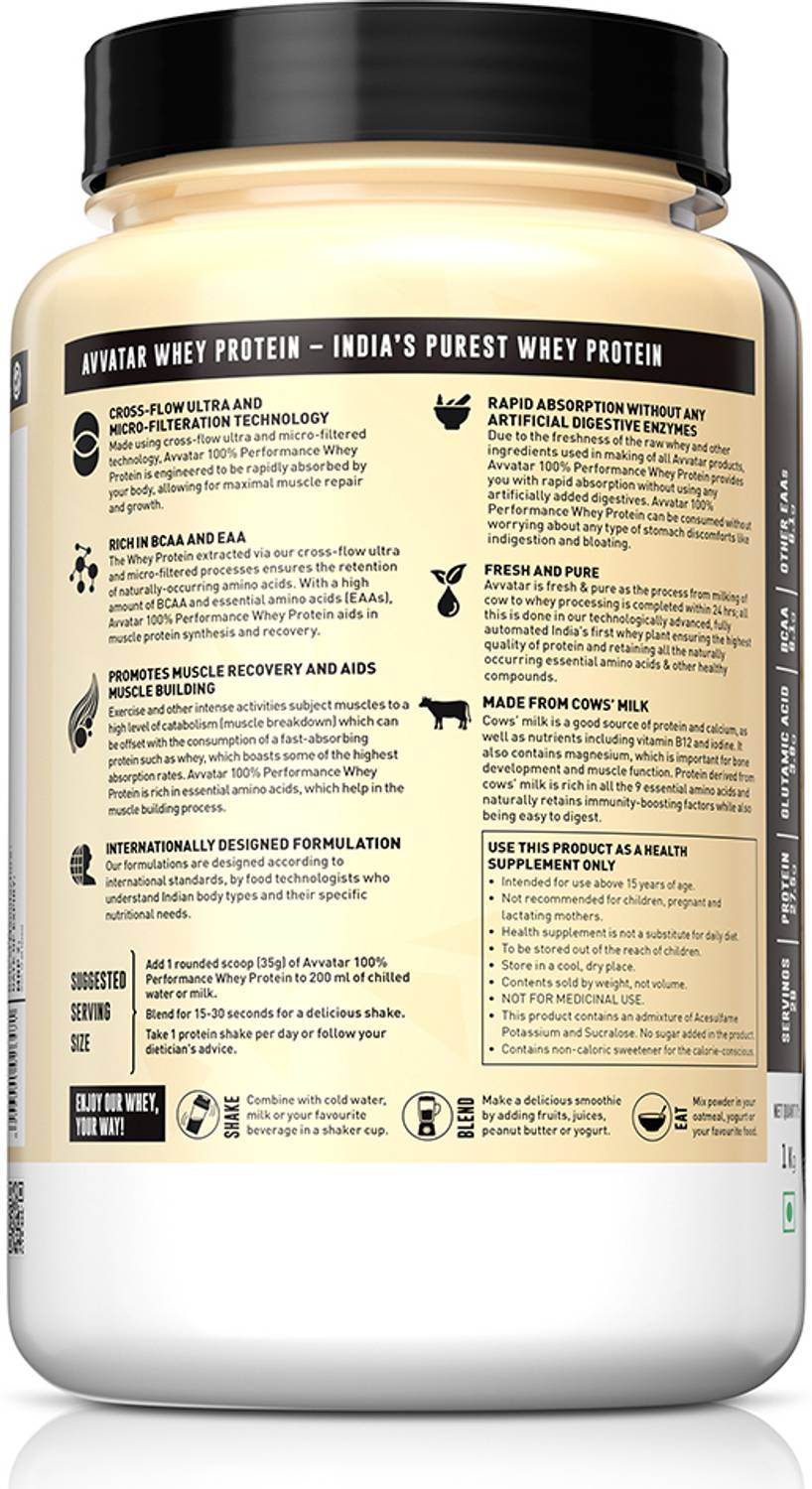 Avvatar 100% Performance Whey Protein 1 kg - Image 3