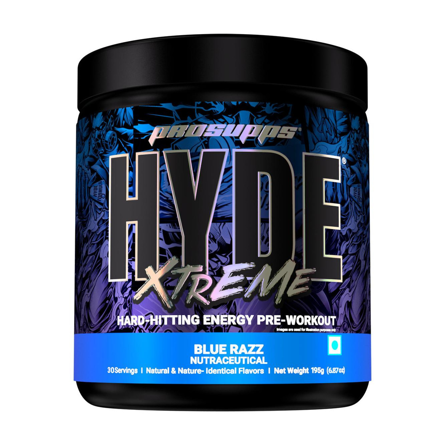Image of PROSUPPS HYDE XTREME 195 GM (BLUE RAZZ) IRON ASYLUM Pre Workout