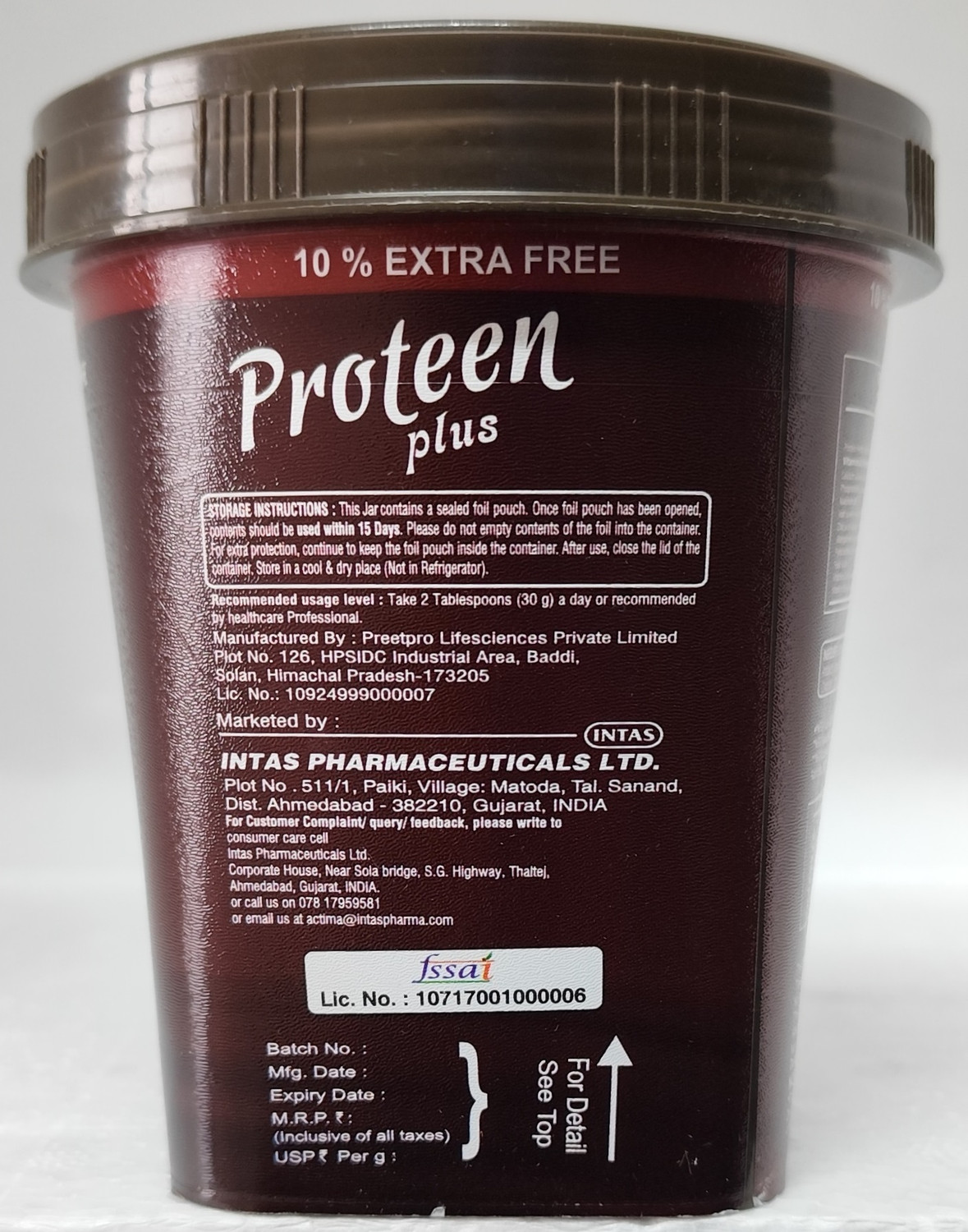 Image of Progenix INTAS PROTITAS PROTEEN PLUS PROTEIN POWDER WITH VITAMIN ENERGY,MUSCLE,STAMINA Protein Blends