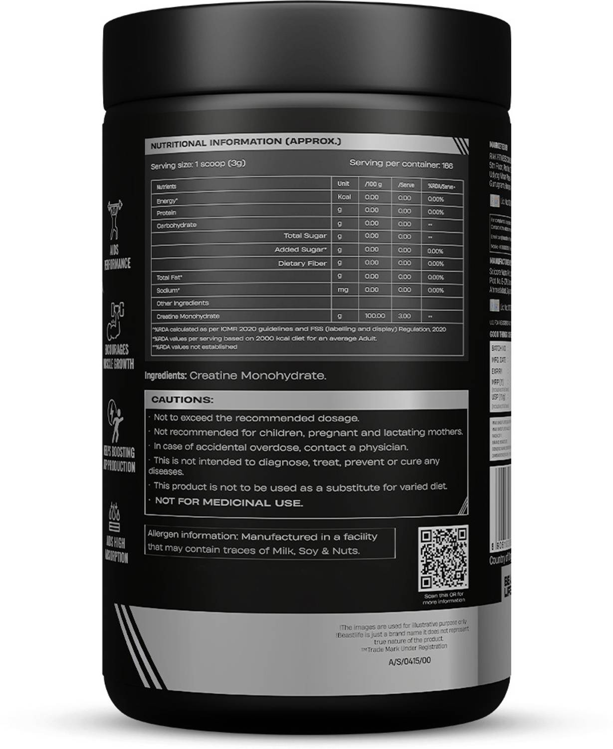 BeastLife Creatine Monohydrate 166 Servings - Image 5