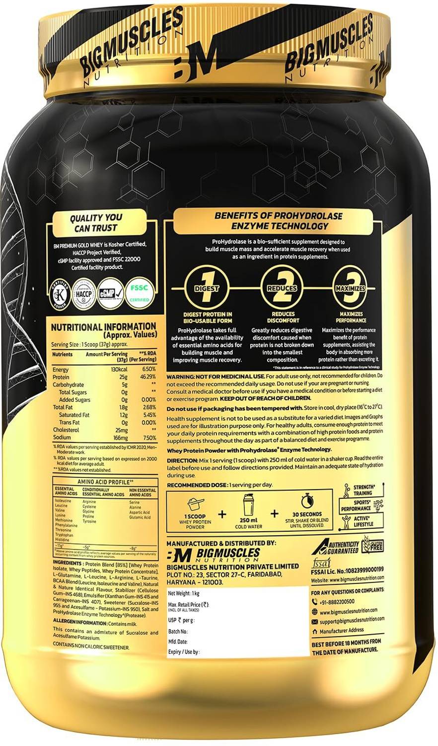 BIGMUSCLES Premium Gold Whey 25g Combo - Image 2