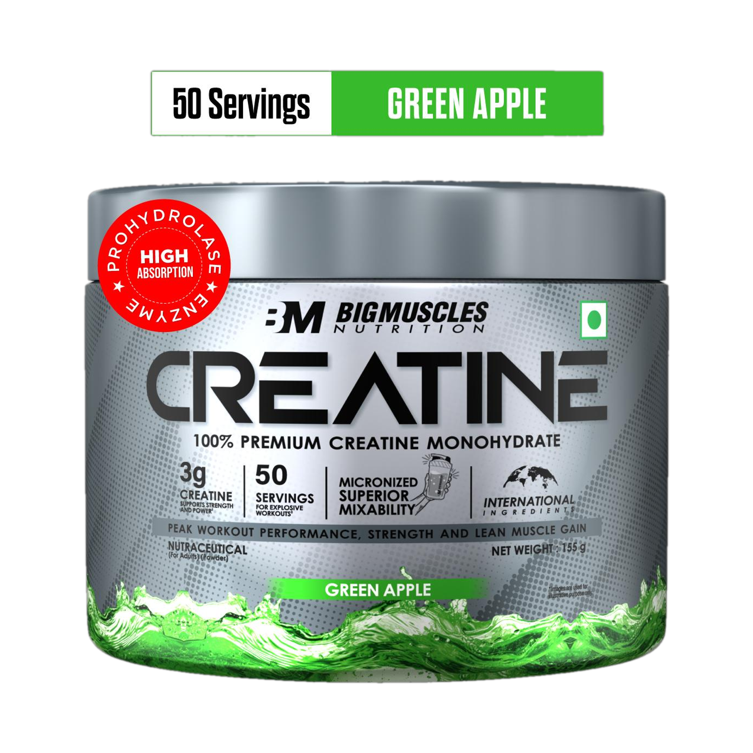BIGMUSCLES NUTRITION Creatine Monohydrate [50 Servings] | Supports Lean Muscle Building & Recovery Creatine