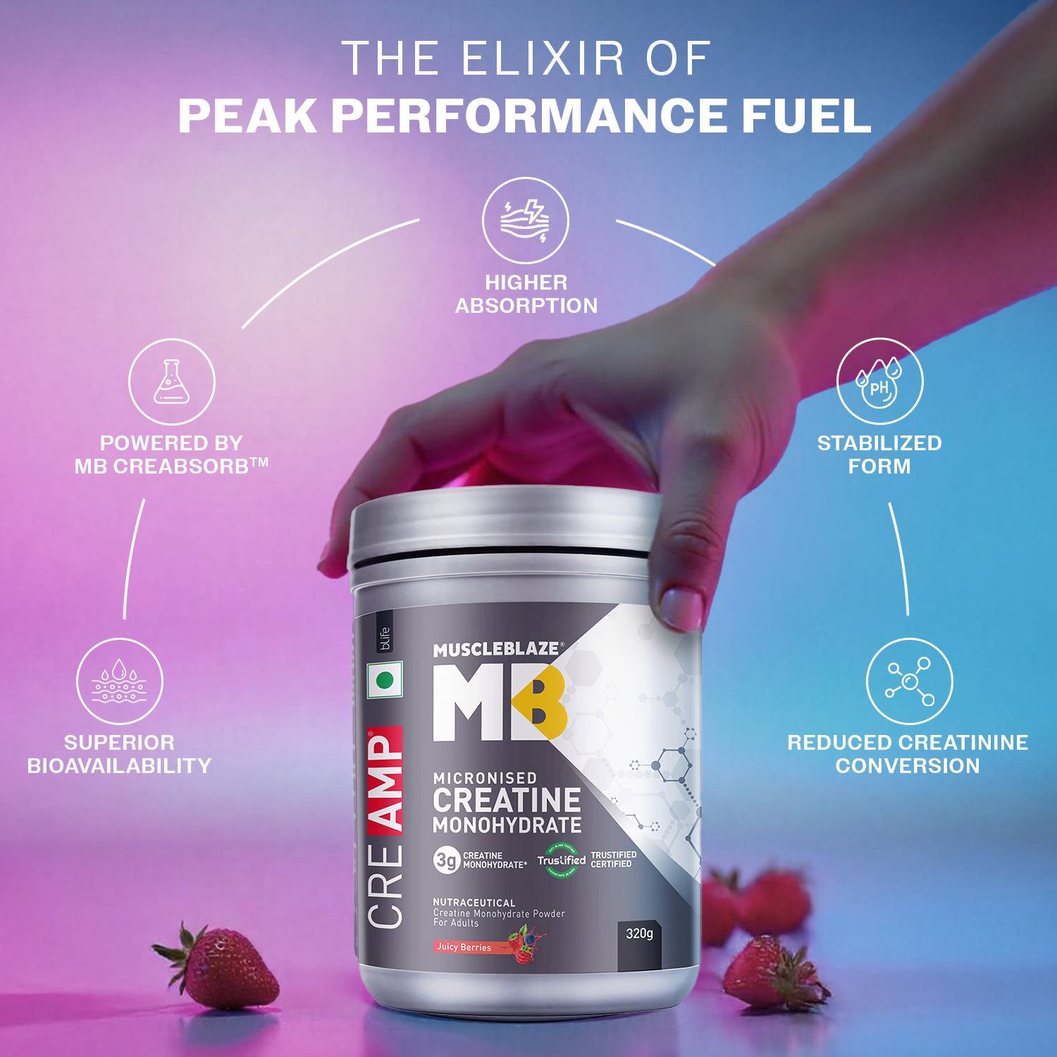 MUSCLEBLAZE Micronised Creatine Monohydrate 200g - Image 3