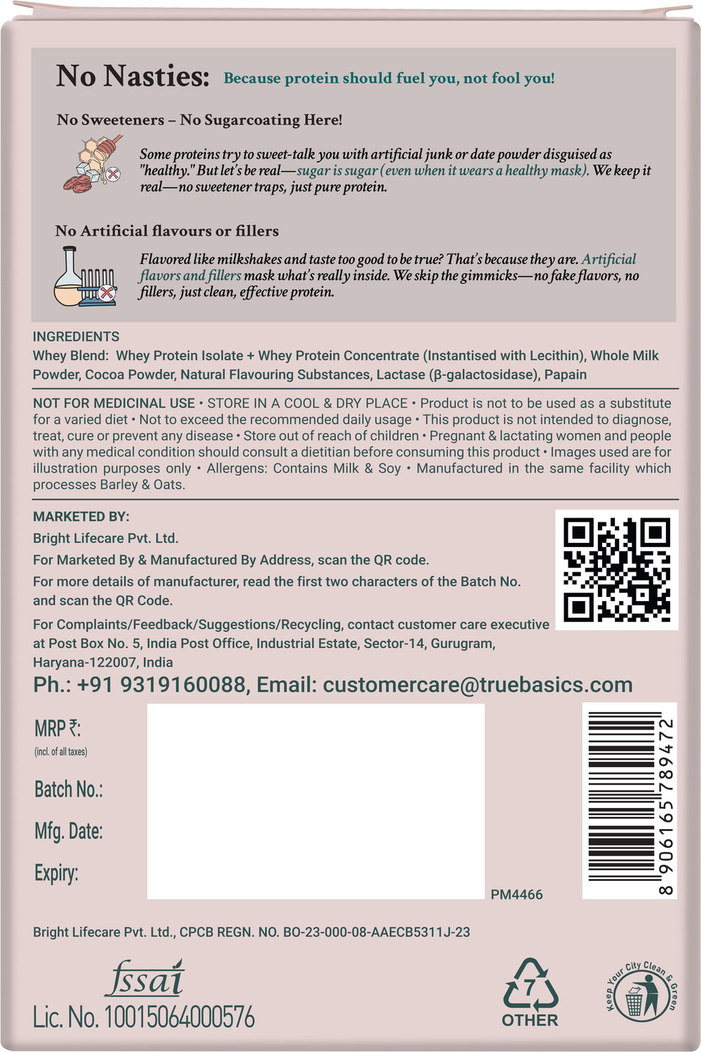 Image of TrueBasics Clean Powder Isolate Whey Protein