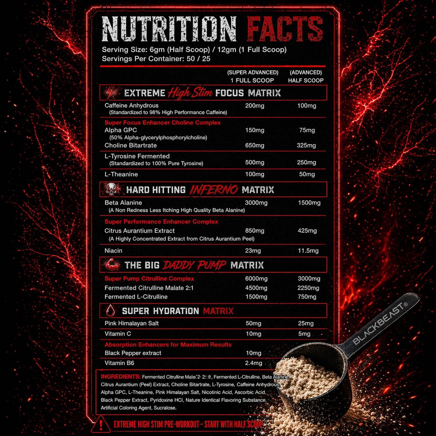 Black Beast The Big Daddy Inferno Preworkout 50 servings - Image 2