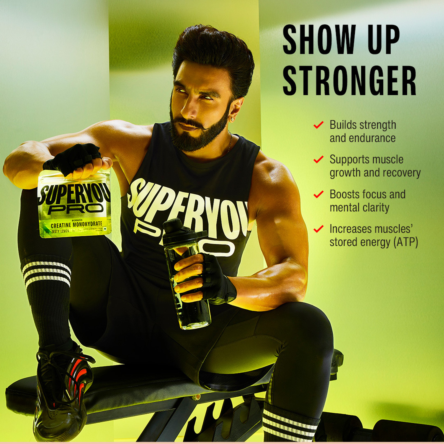Image of SUPERYOU Pro Creatine Monohydrate|33 Servings| Boosts Muscle Strength & Brain Focus Creatine