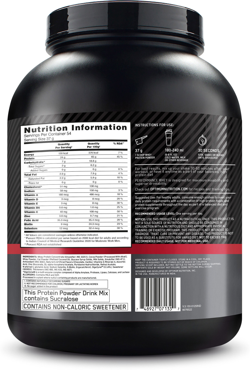 Image of Optimum Nutrition Performance Whey protein powder Whey Protein