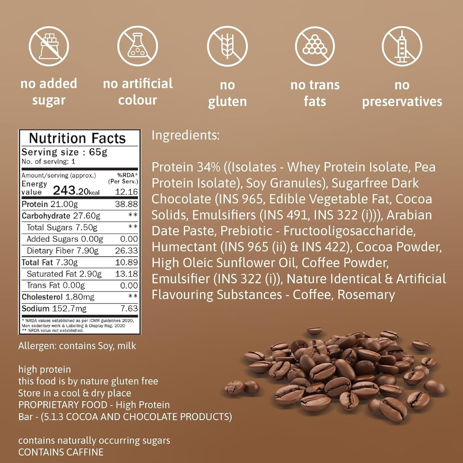 Image of Phab 21G Protein Bars (Pack Of 12), No Added Sugar Gluten-Free Protein Bar For Energy Protein Bars