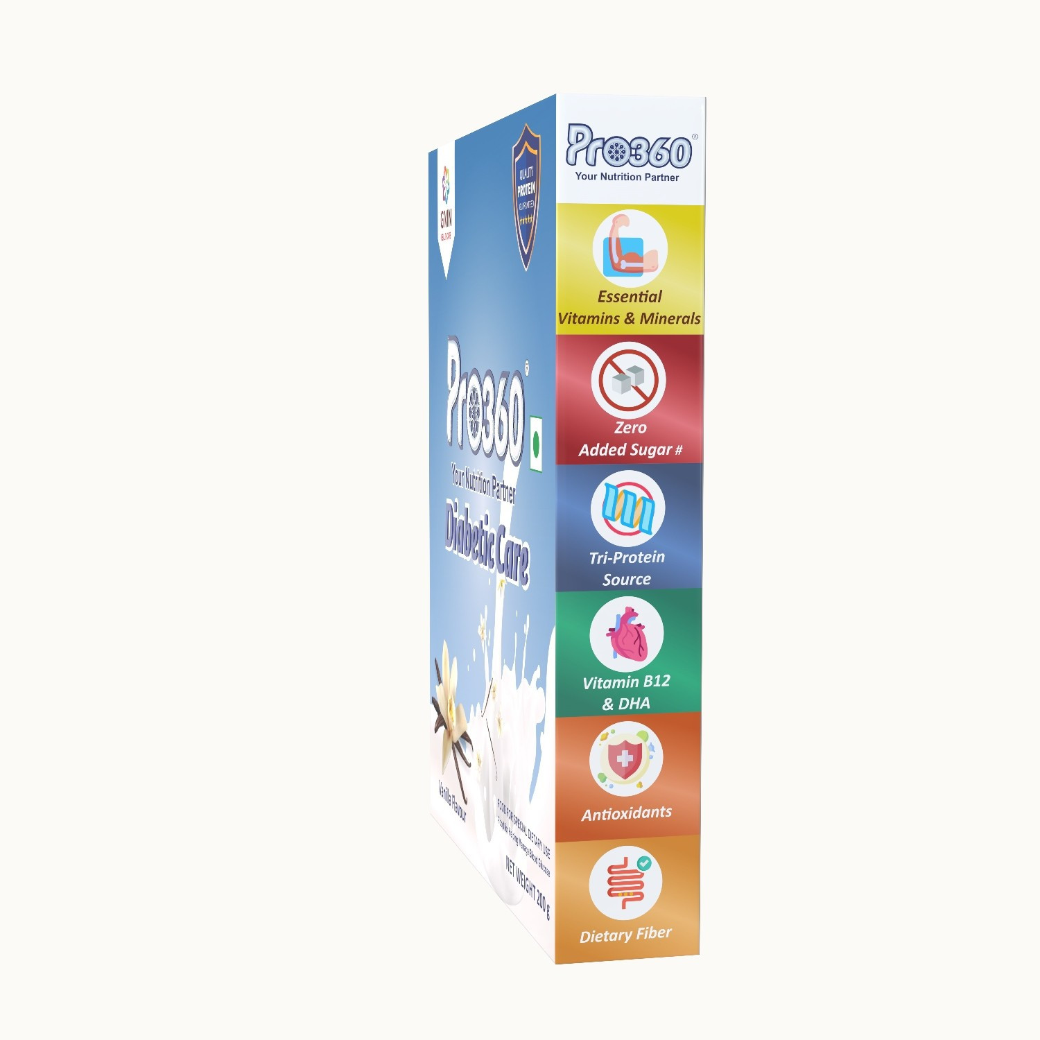 Image of PRO360 Diabetic Care Protein Powder Supplement for Diabetes Patients Vanilla Flavour