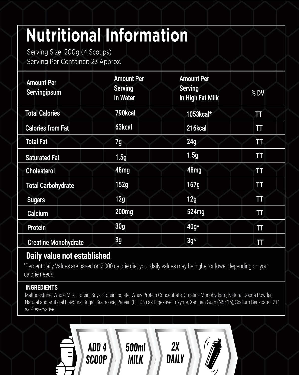 Image of OREALFIT Mass Gainer For Bulk Muscles Delicious Flavour Weight Gainers /Mass Gainers