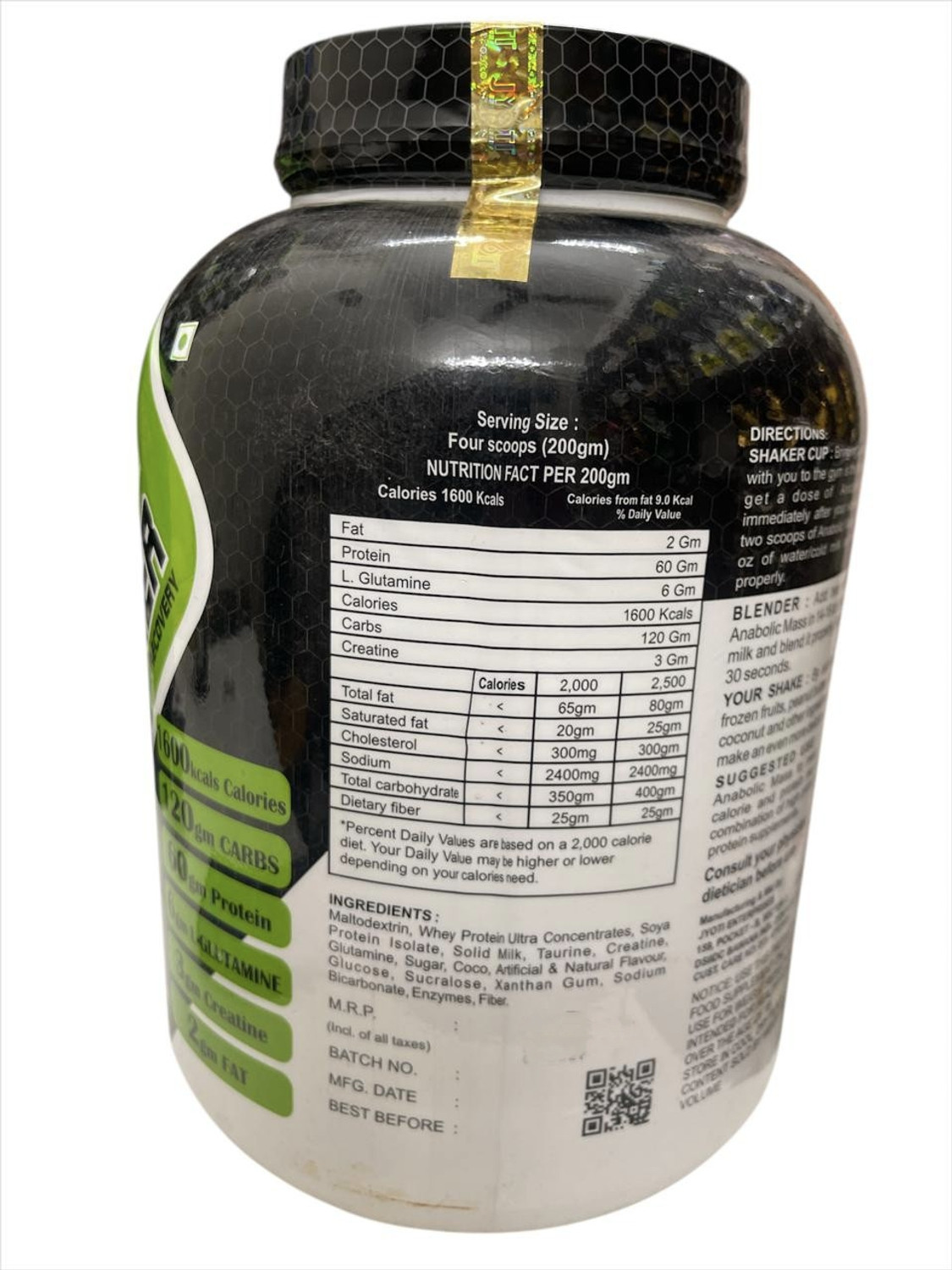 Image of MG Immunelabz Anabolic mass gainer, net wt 6 lbs. Weight Gainers /Mass Gainers