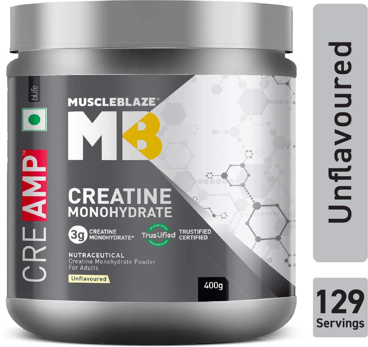MUSCLEBLAZE Micronised Creatine Monohydrate CreAMP Powder, Trusti
