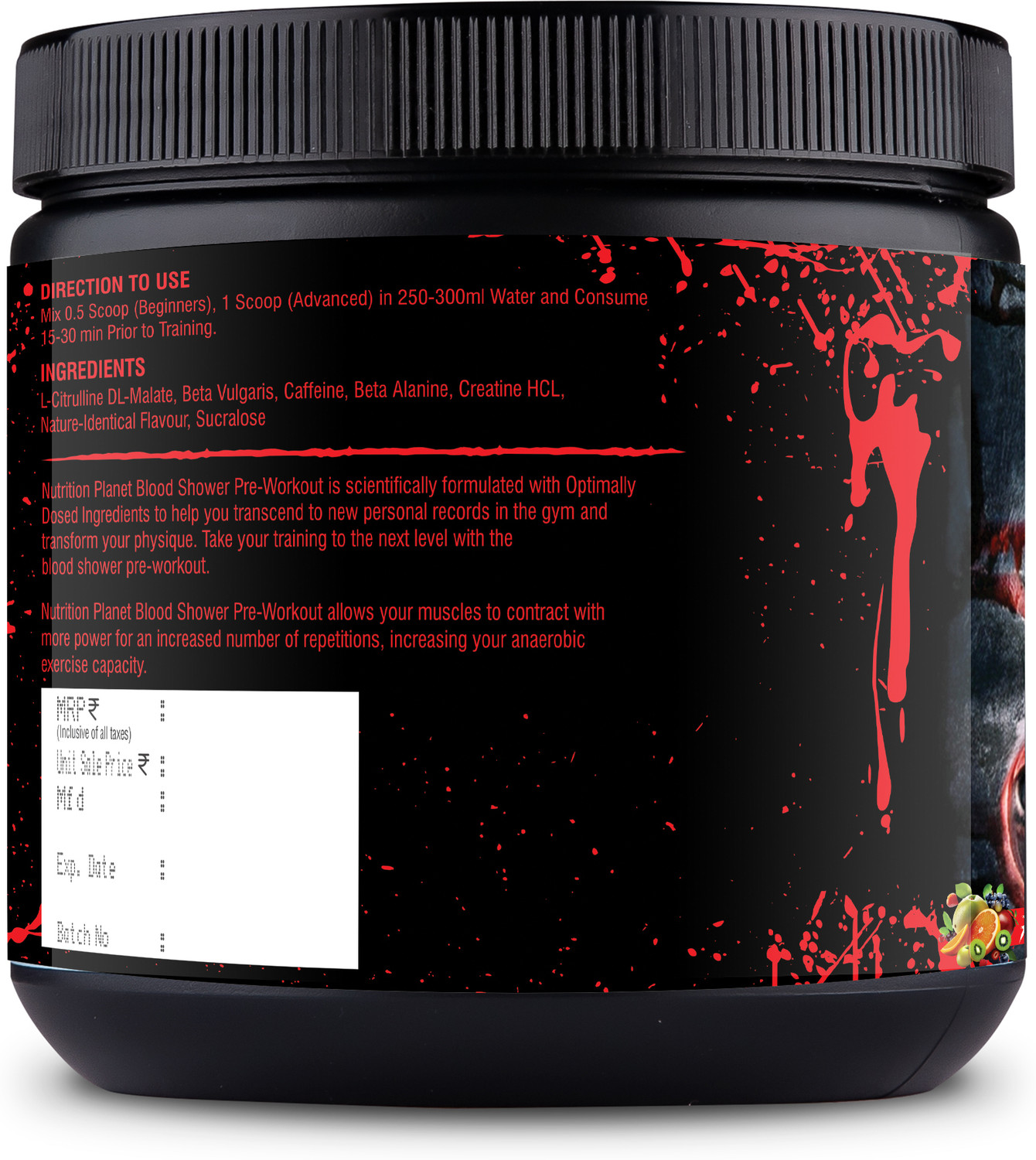 Image of Nutrition Planet Blood Shower Preworkout, 50 Servings Pre Workout