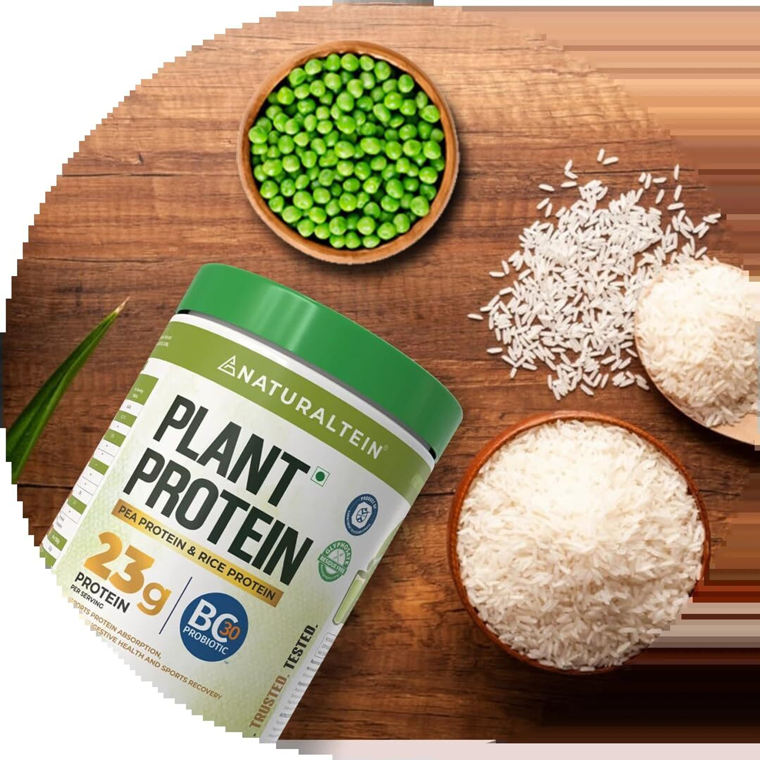 Image of NATURALTEIN Plant Protein - 23g Protein with BC30 Probiotic, No Sugar Plant-Based Protein