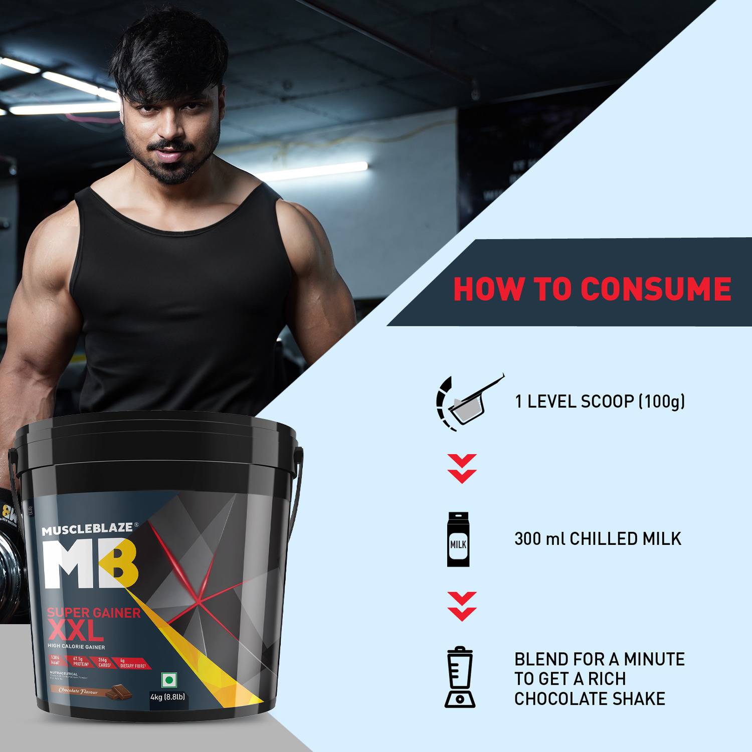 MUSCLEBLAZE Super Gainer XXL 3kg - Image 3