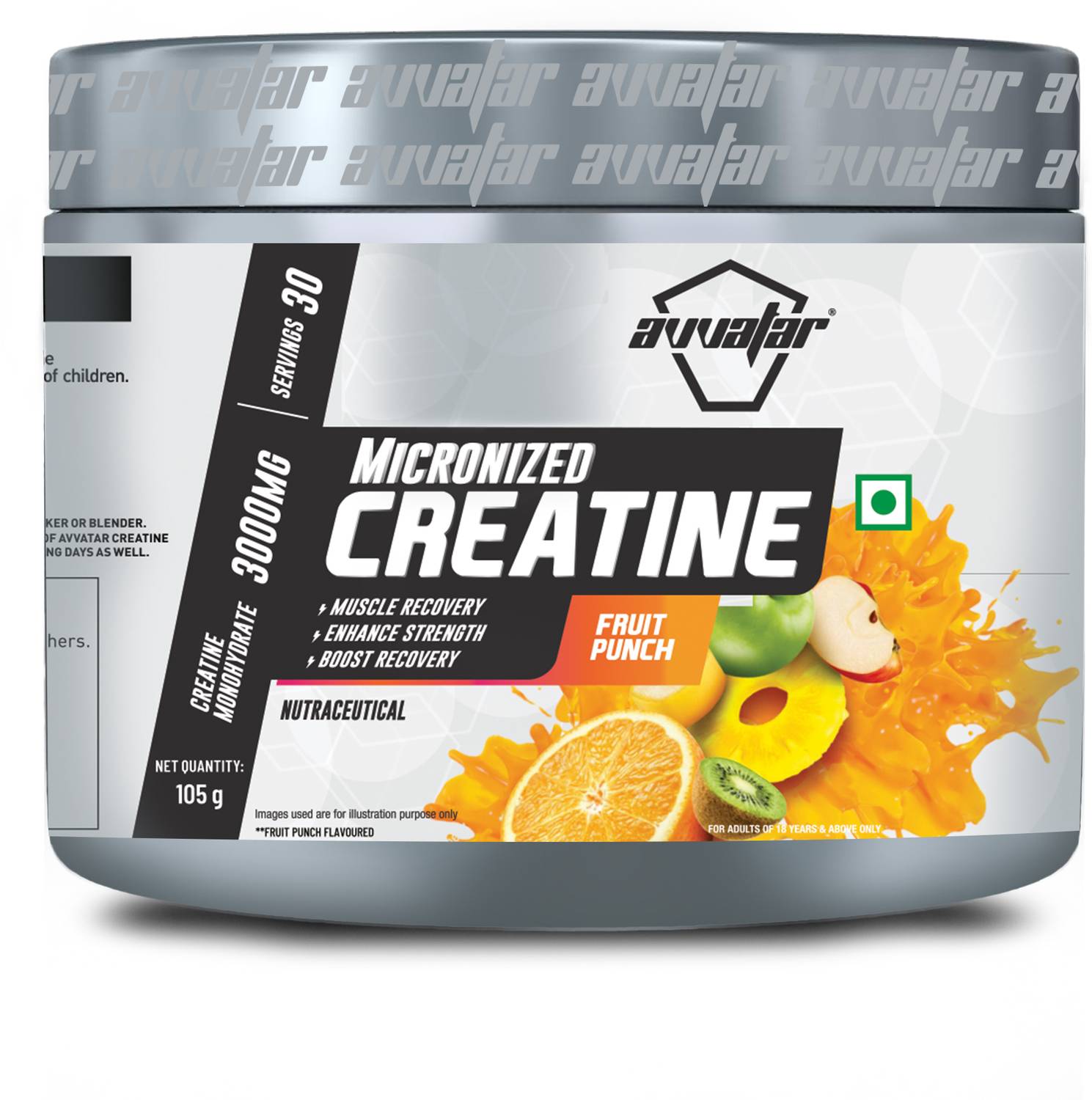 Avvatar Micronised Creatine Monohydrate (Fruit Punch) Creatine